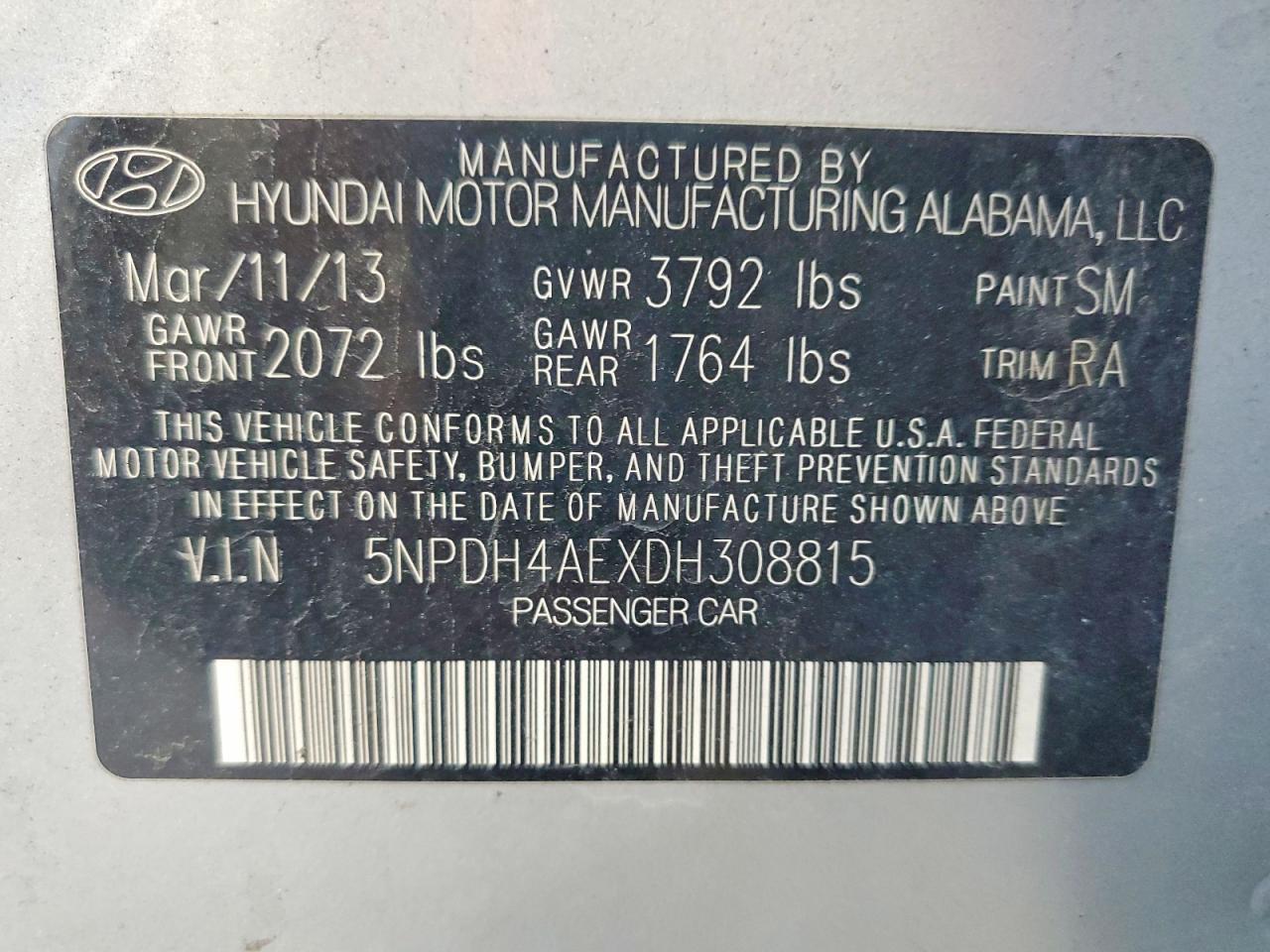2013 Hyundai Elantra Gls Silver vin: 5NPDH4AEXDH308815