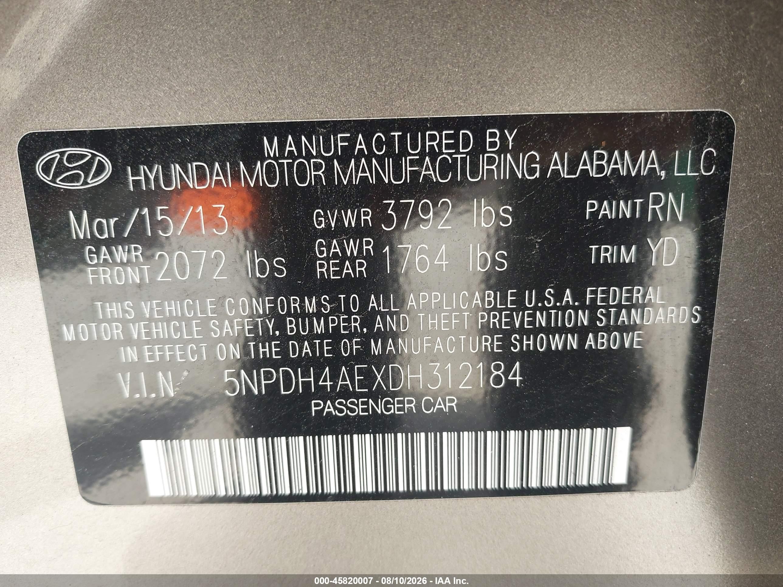2013 Hyundai Elantra Gls Gray vin: 5NPDH4AEXDH312184