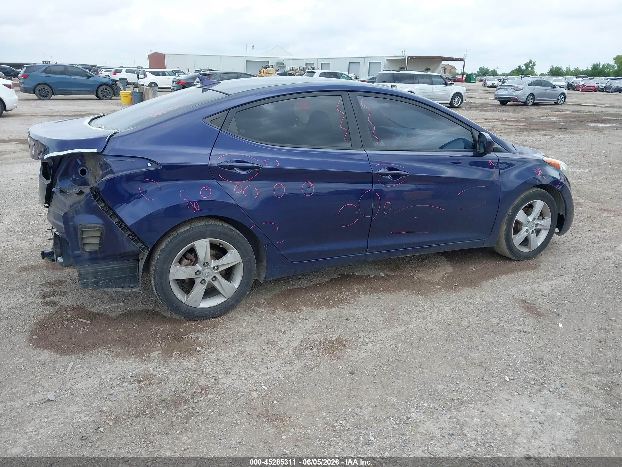 2013 Hyundai Elantra Gls Blue vin: 5NPDH4AEXDH312573