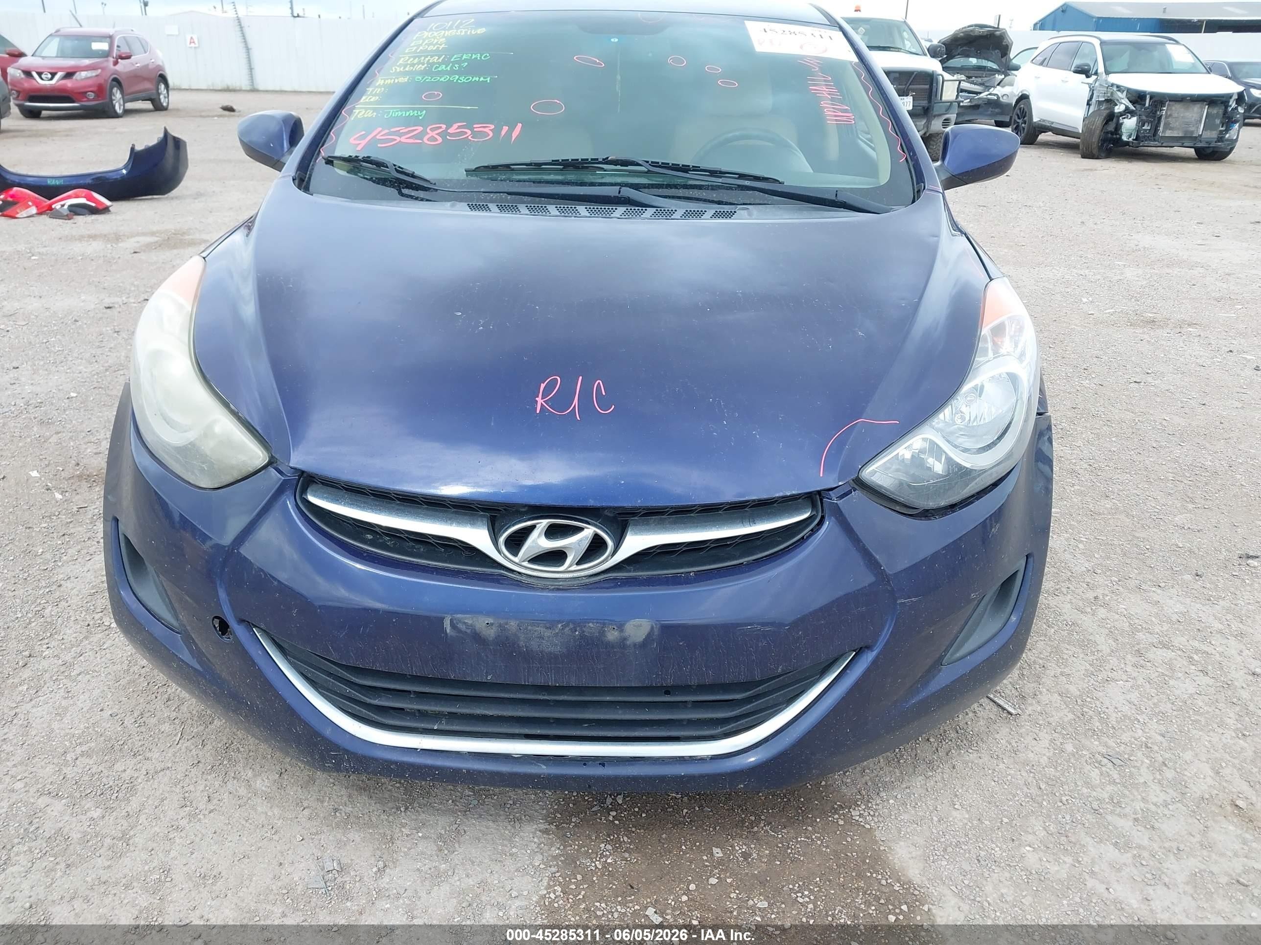 2013 Hyundai Elantra Gls Blue vin: 5NPDH4AEXDH312573