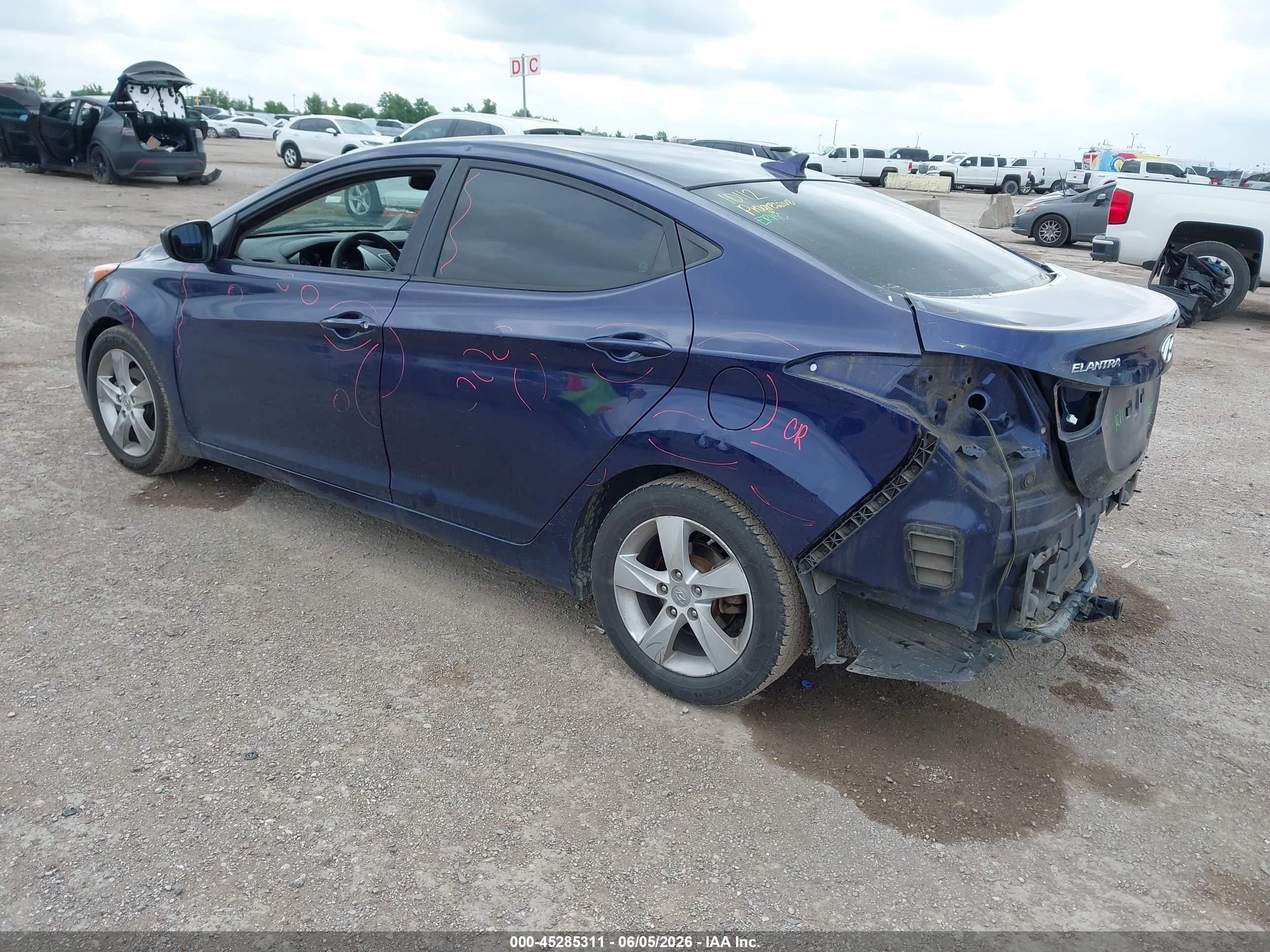 2013 Hyundai Elantra Gls Blue vin: 5NPDH4AEXDH312573