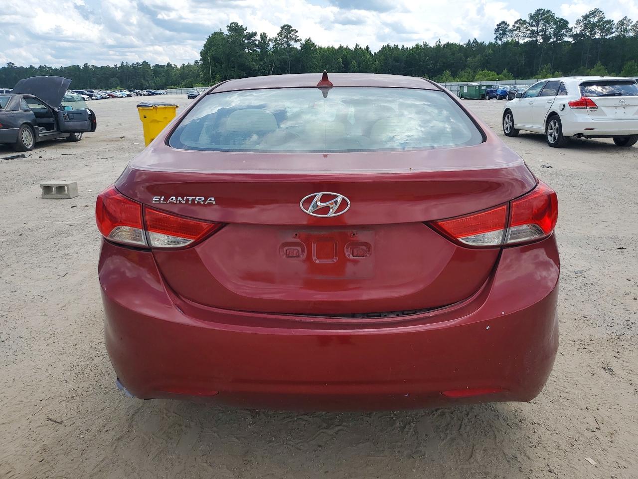 2013 Hyundai Elantra Gls Burgundy vin: 5NPDH4AEXDH318471