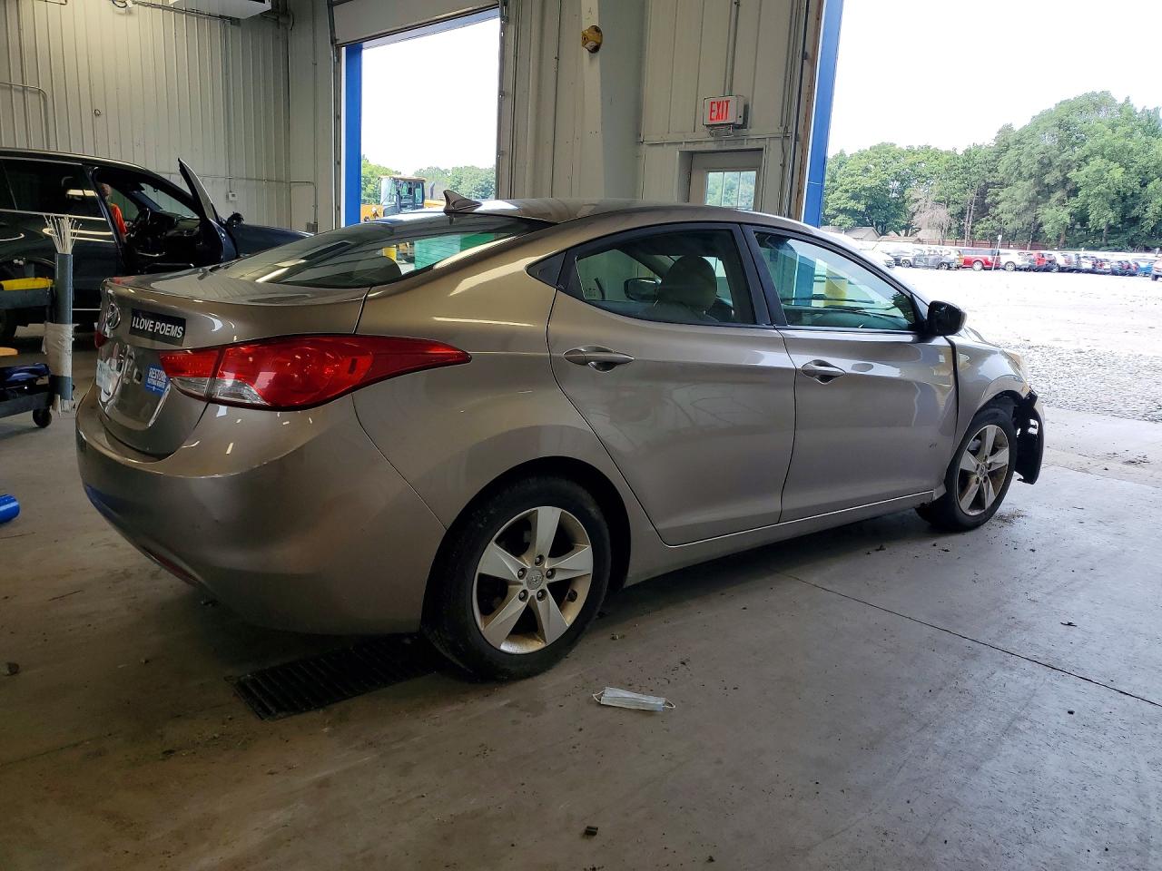 2013 Hyundai Elantra Gls Gray vin: 5NPDH4AEXDH327817