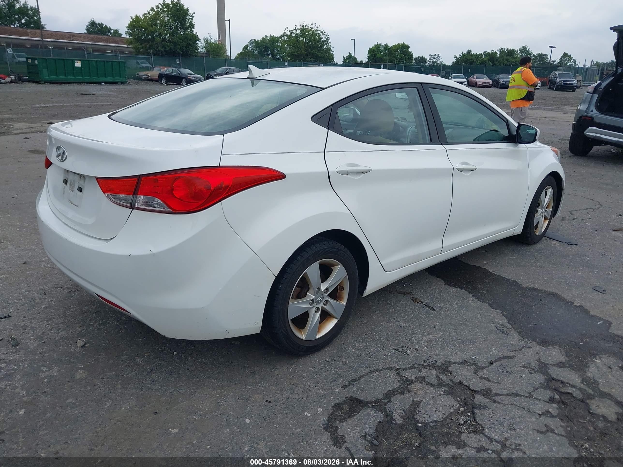 2013 Hyundai Elantra Gls White vin: 5NPDH4AEXDH337781