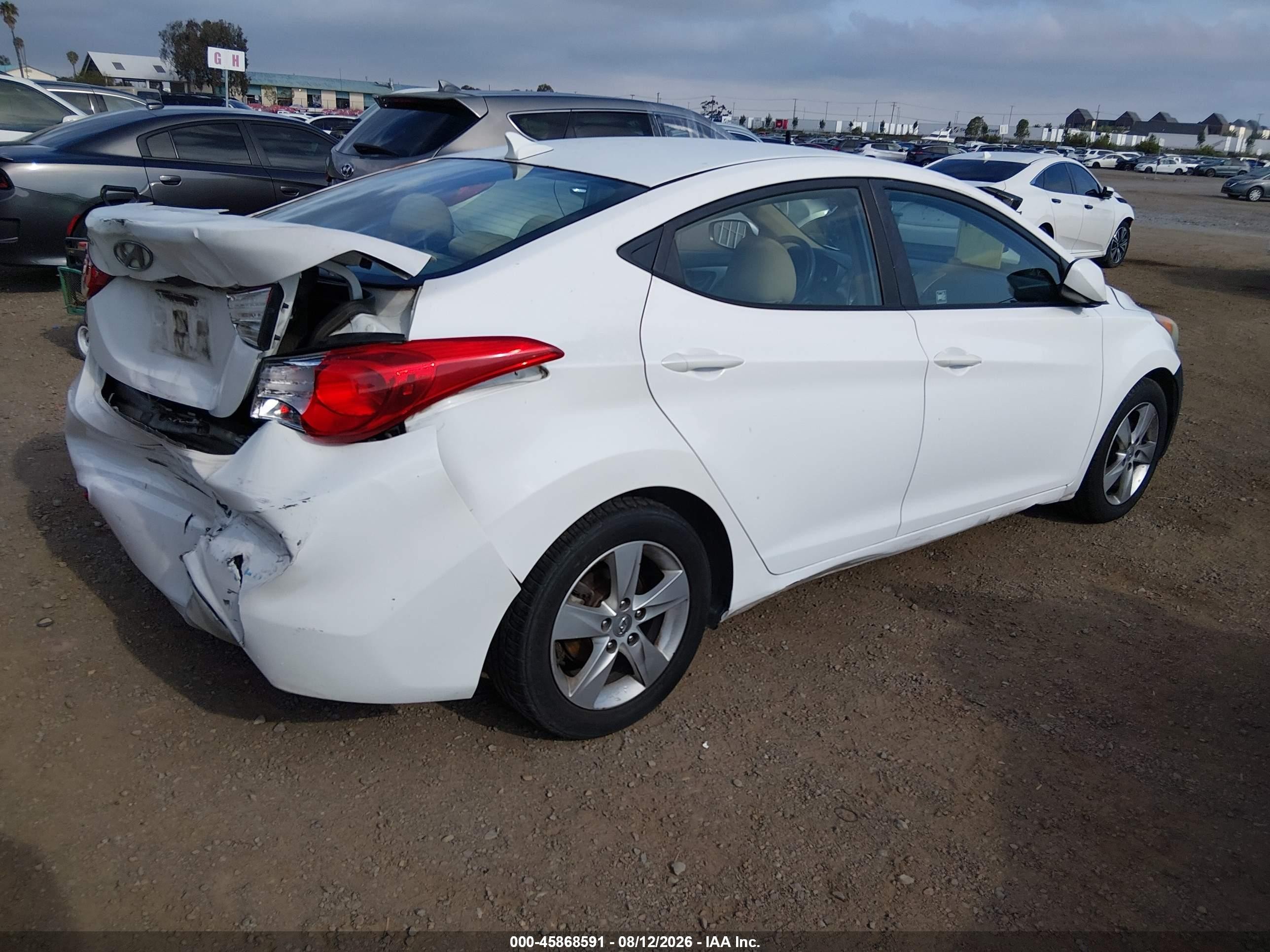 2013 Hyundai Elantra Gls White vin: 5NPDH4AEXDH340406