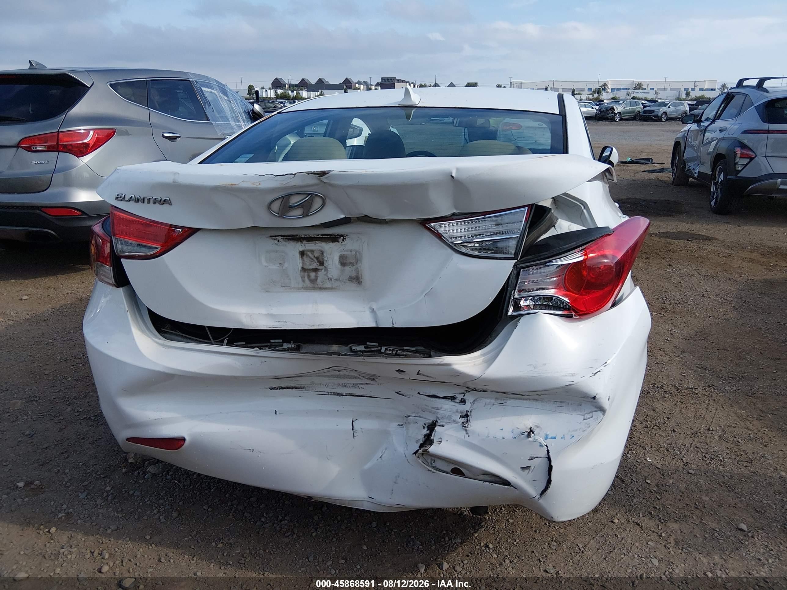 2013 Hyundai Elantra Gls White vin: 5NPDH4AEXDH340406