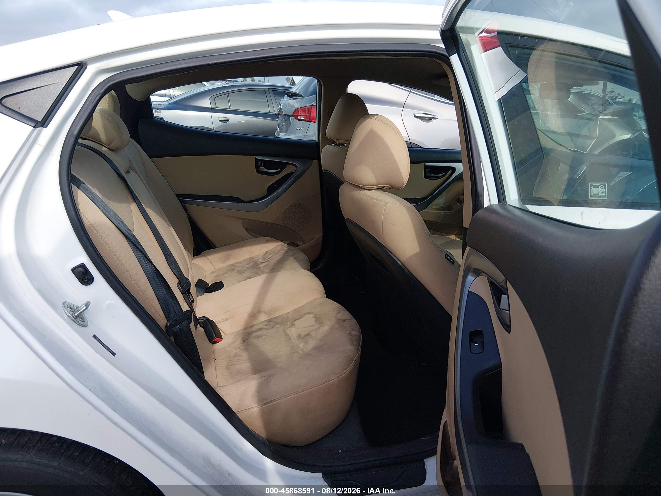 2013 Hyundai Elantra Gls White vin: 5NPDH4AEXDH340406