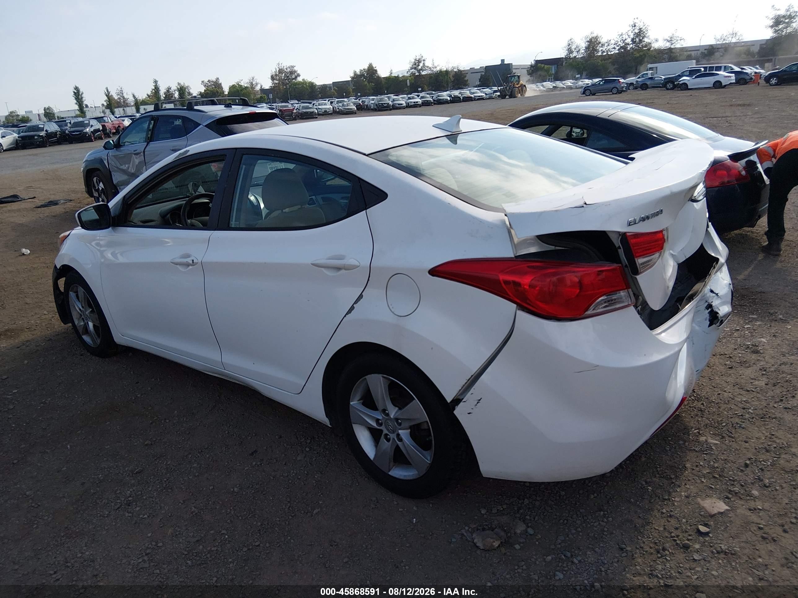 2013 Hyundai Elantra Gls White vin: 5NPDH4AEXDH340406