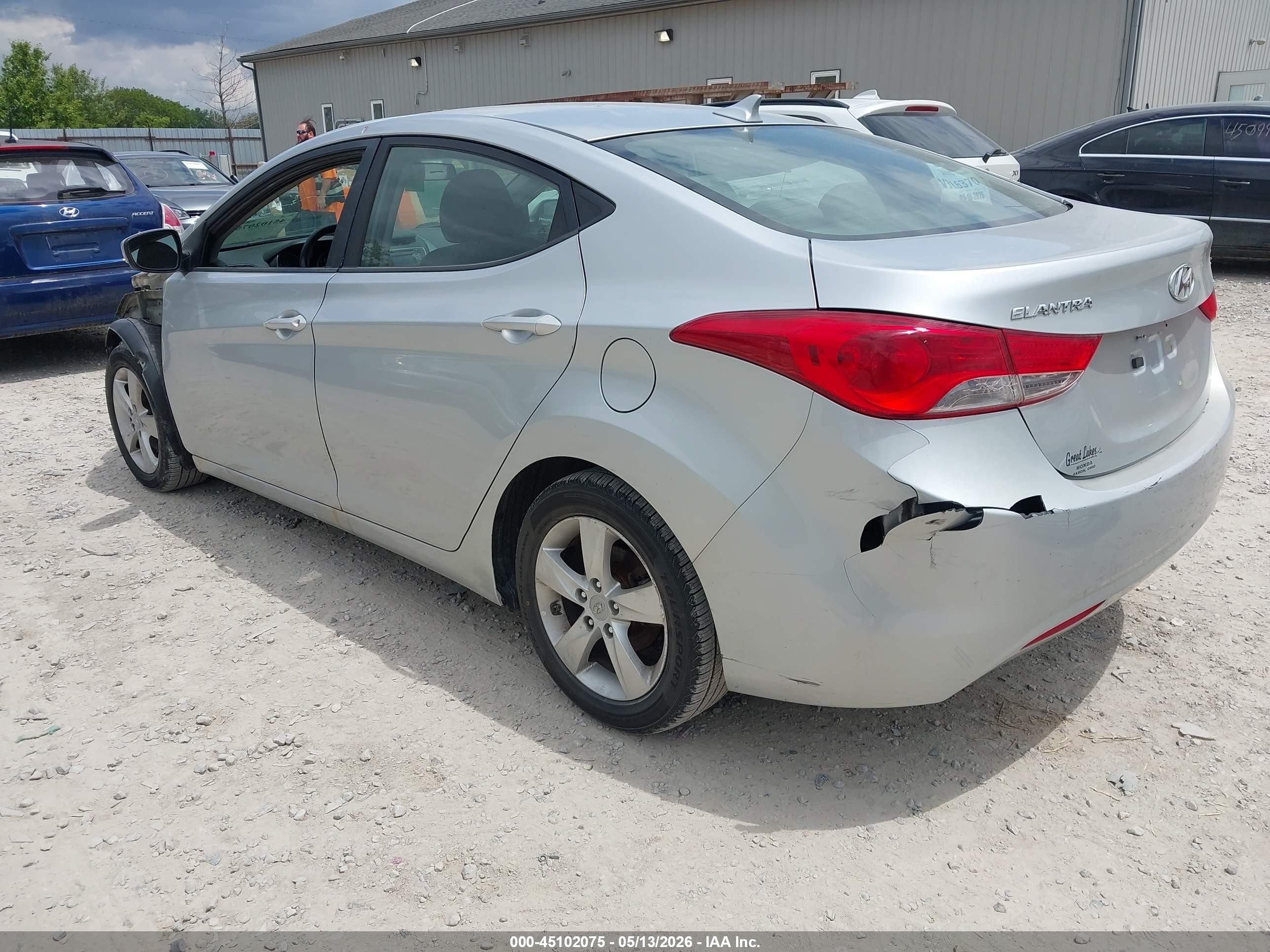 2013 Hyundai Elantra Gls Silver vin: 5NPDH4AEXDH342012