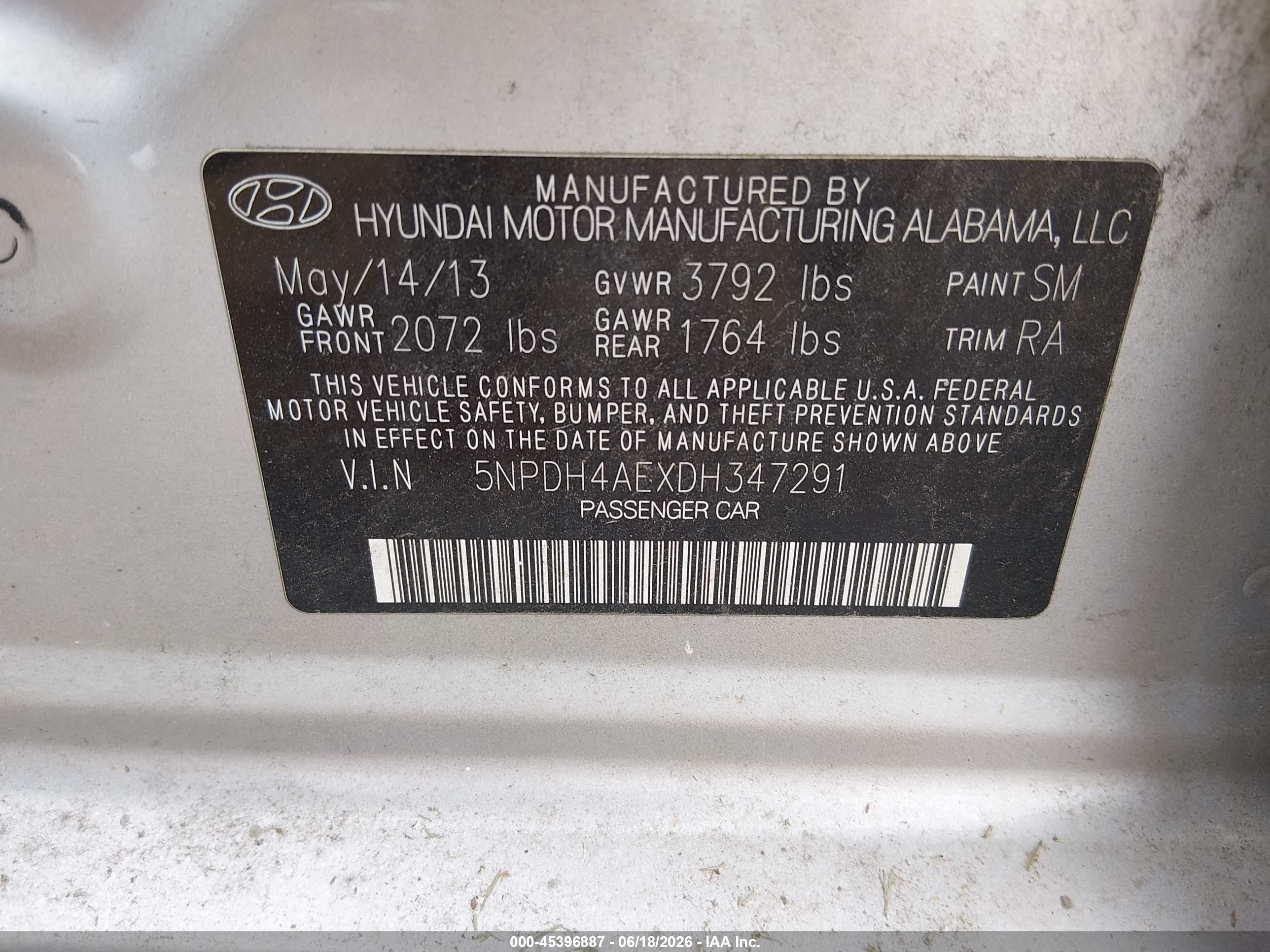 2013 Hyundai Elantra Gls Silver vin: 5NPDH4AEXDH347291