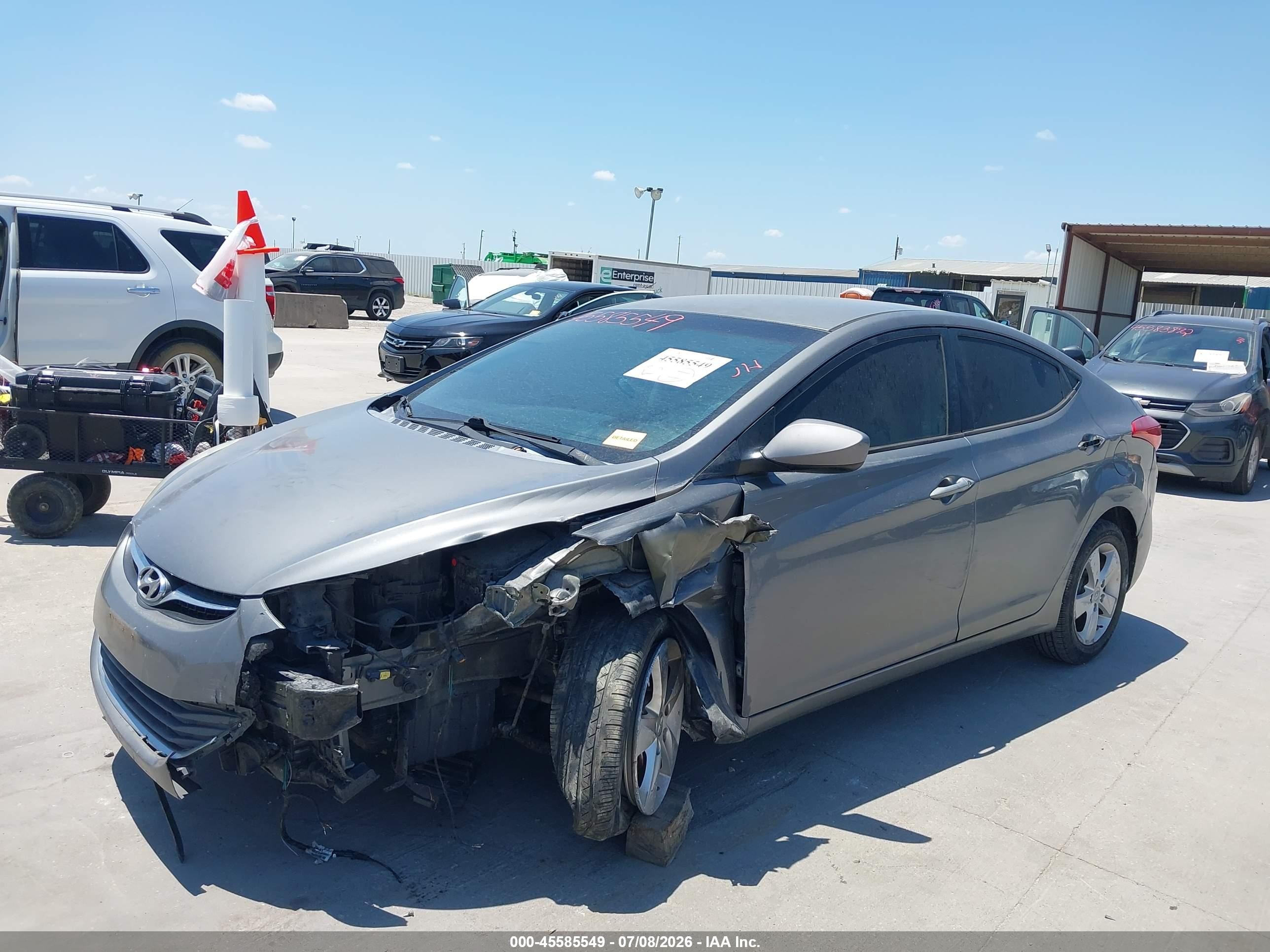 2013 Hyundai Elantra Gls Gray vin: 5NPDH4AEXDH351941