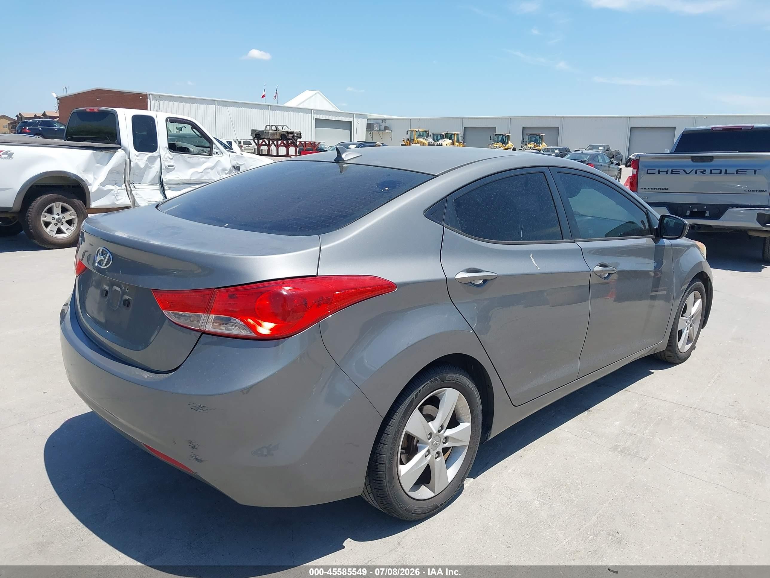 2013 Hyundai Elantra Gls Gray vin: 5NPDH4AEXDH351941