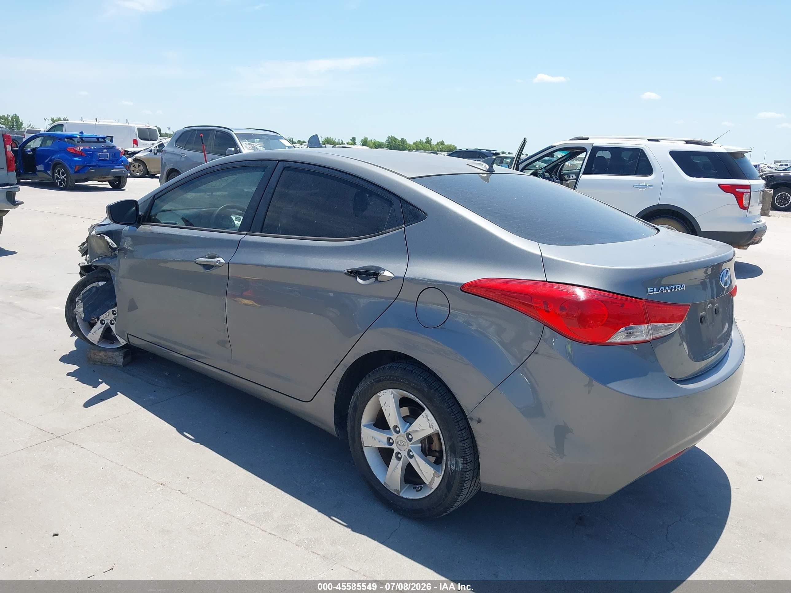 2013 Hyundai Elantra Gls Gray vin: 5NPDH4AEXDH351941