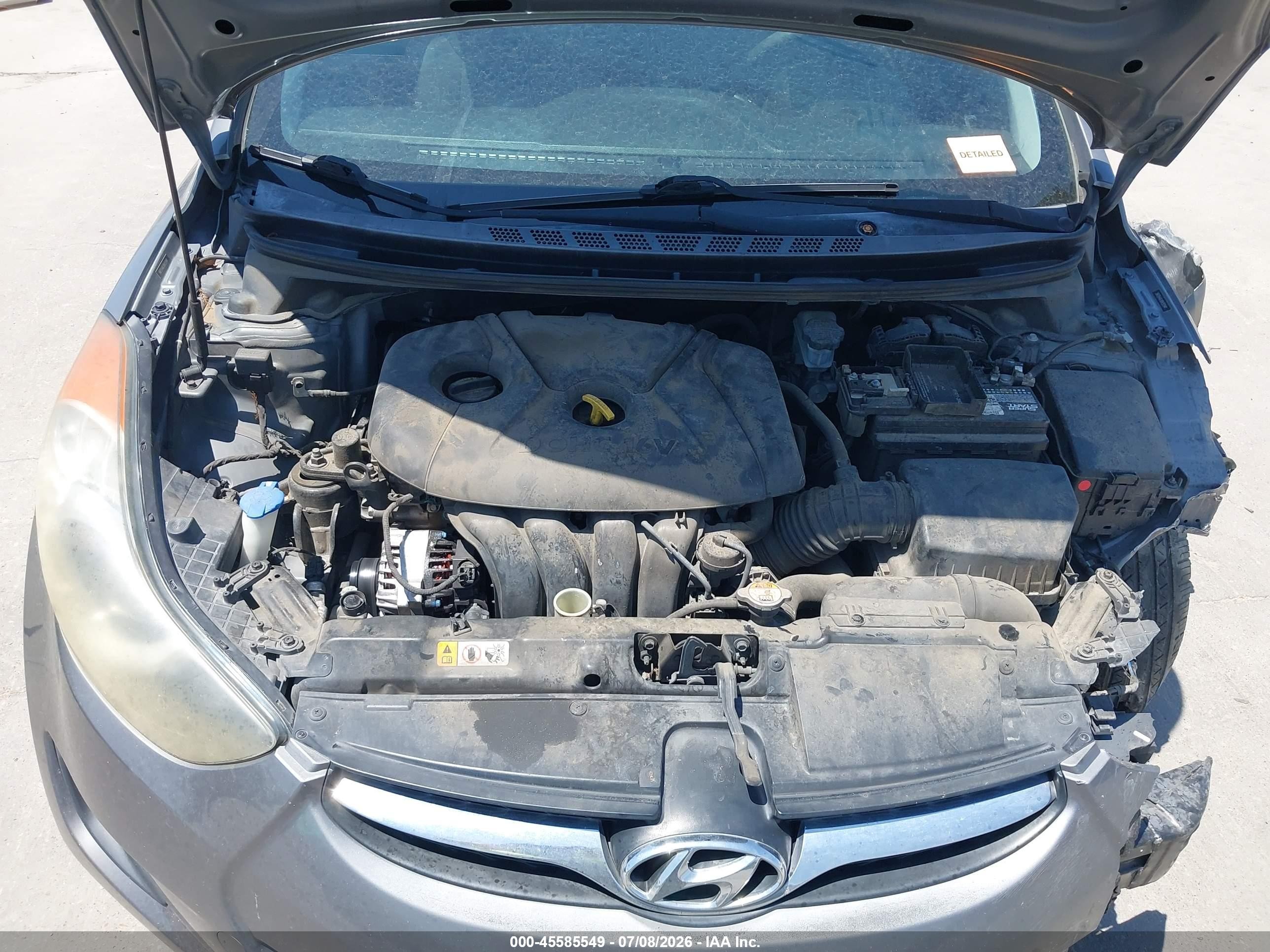 2013 Hyundai Elantra Gls Gray vin: 5NPDH4AEXDH351941
