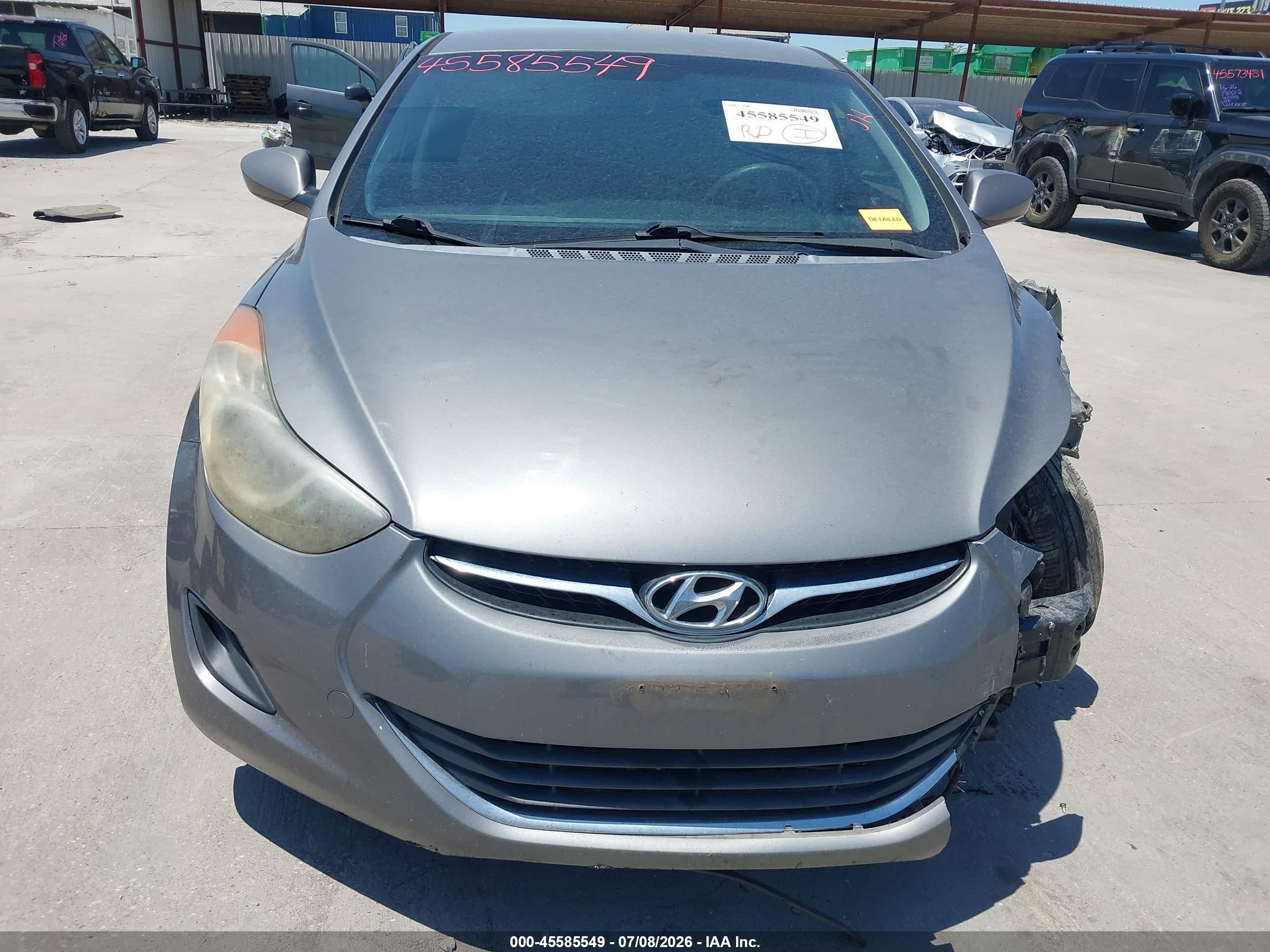 2013 Hyundai Elantra Gls Gray vin: 5NPDH4AEXDH351941