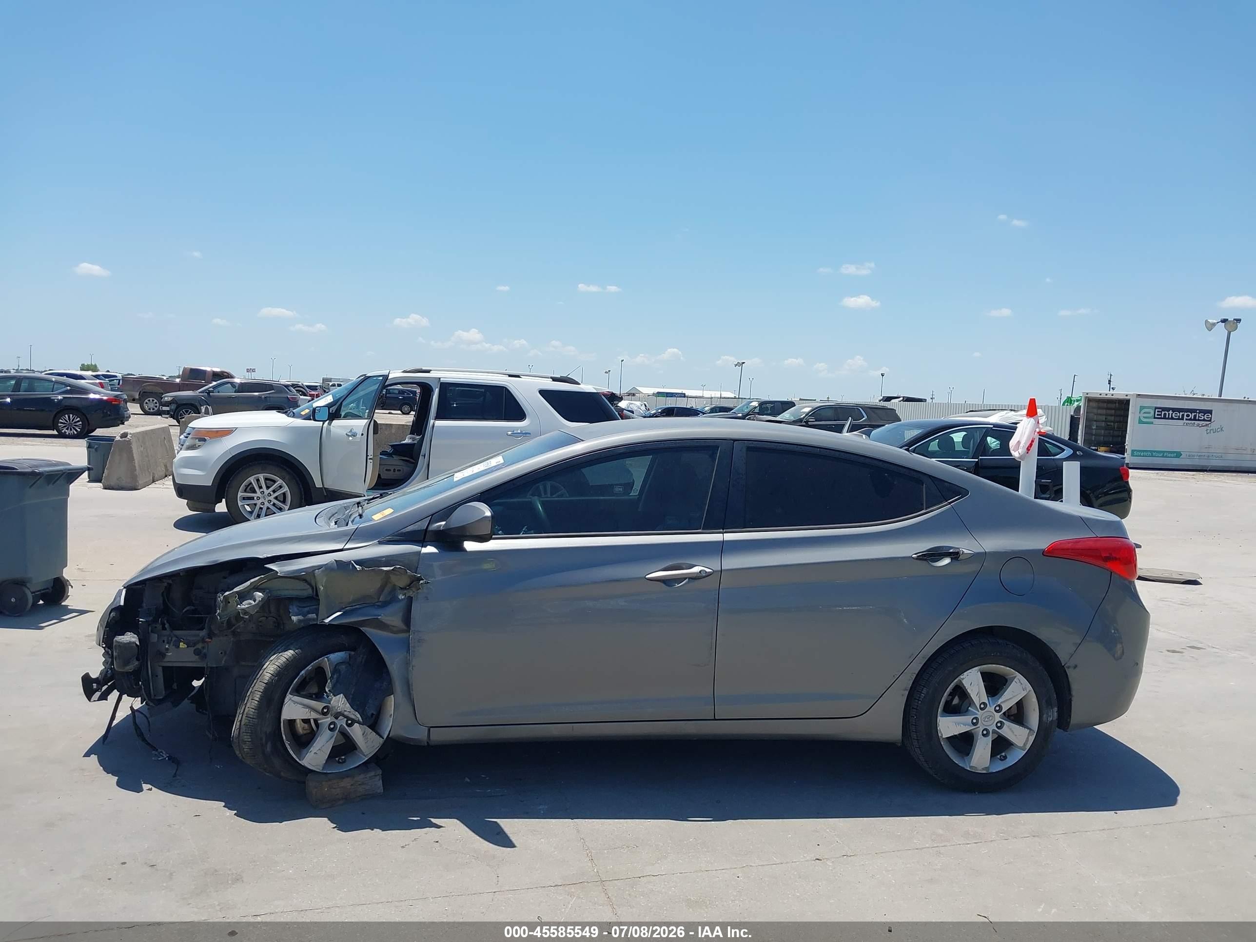 2013 Hyundai Elantra Gls Gray vin: 5NPDH4AEXDH351941