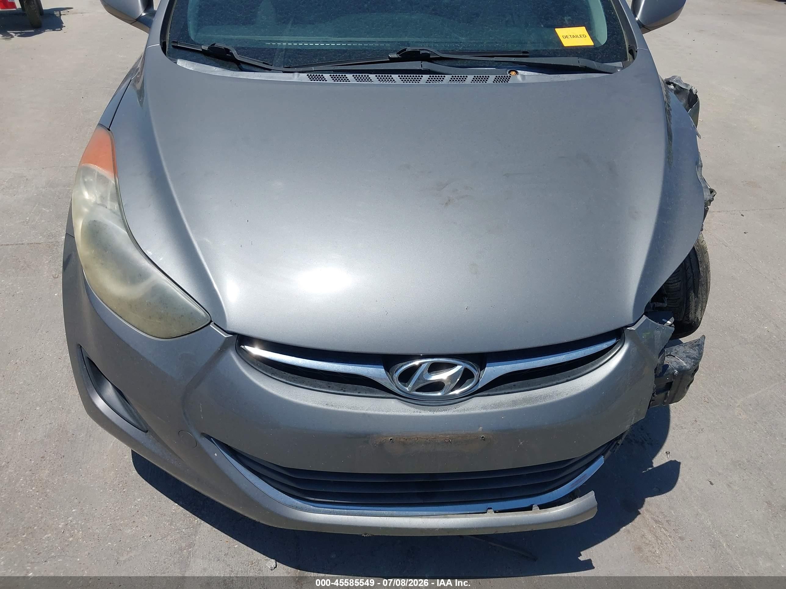2013 Hyundai Elantra Gls Gray vin: 5NPDH4AEXDH351941
