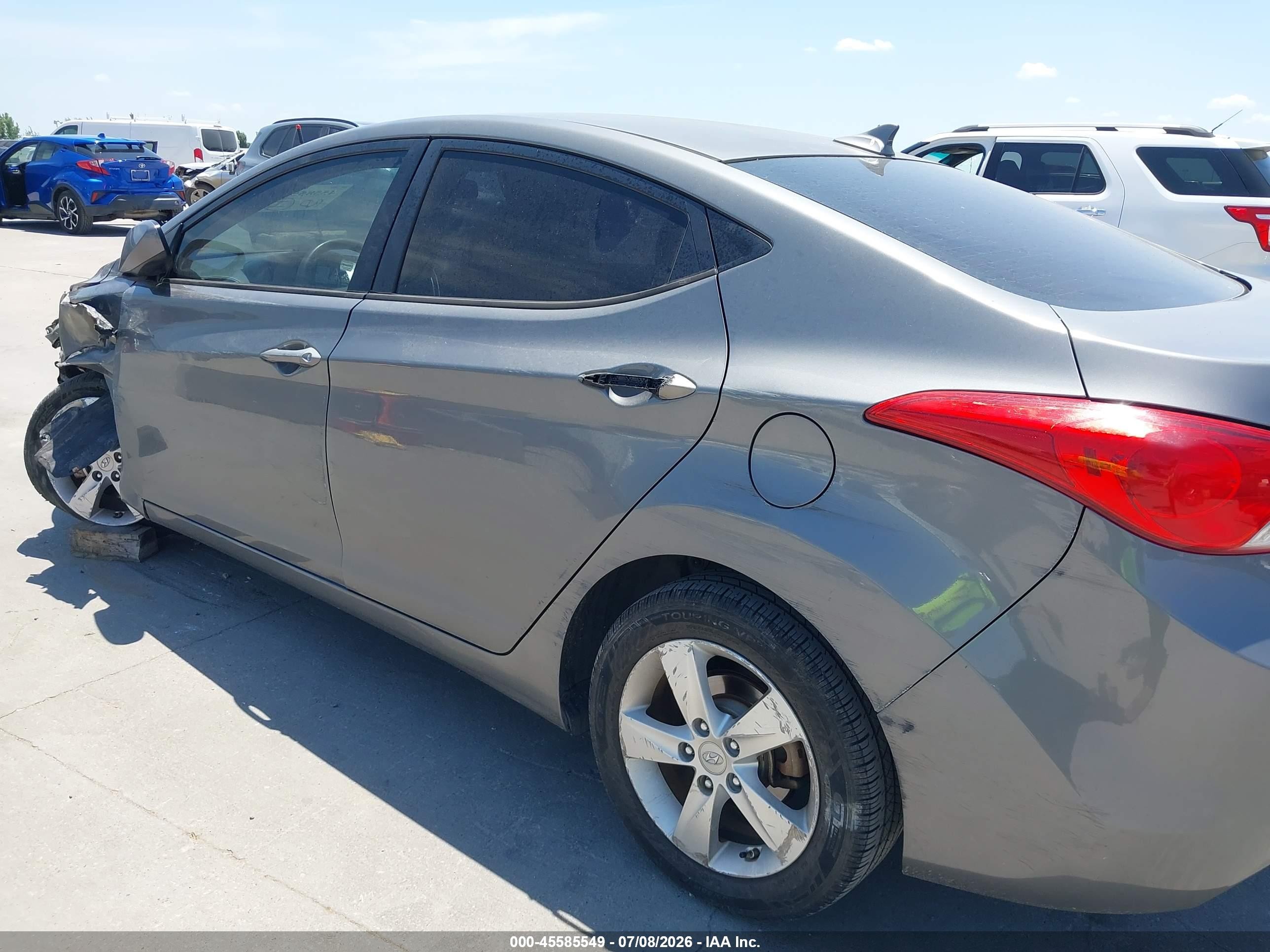 2013 Hyundai Elantra Gls Gray vin: 5NPDH4AEXDH351941