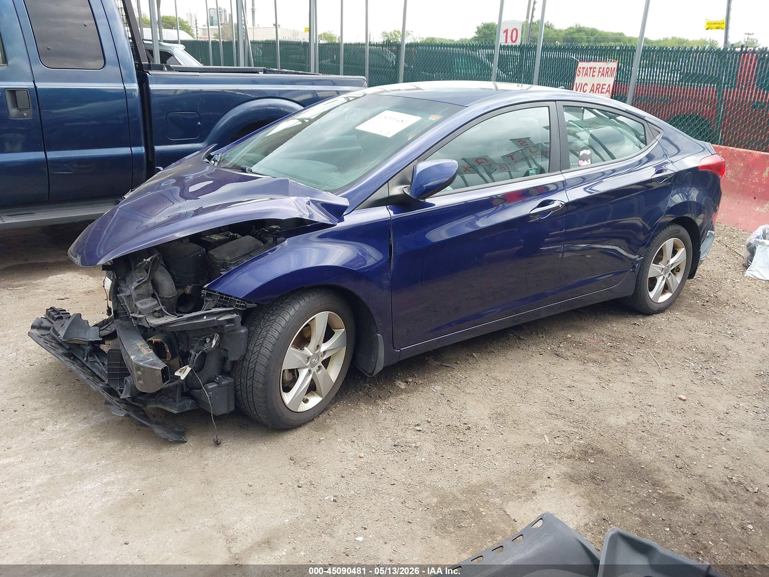 2013 Hyundai Elantra Gls Blue vin: 5NPDH4AEXDH356718
