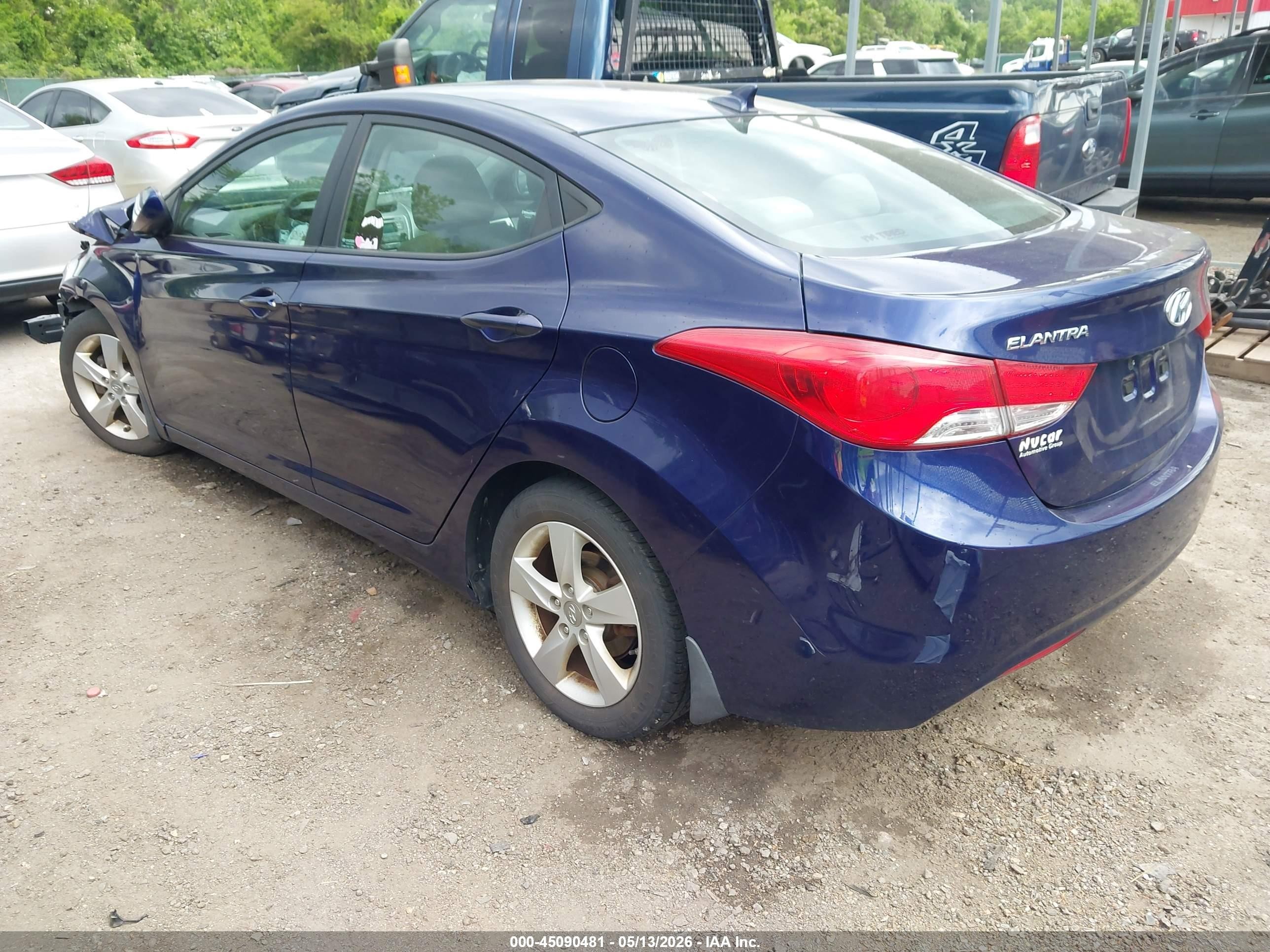 2013 Hyundai Elantra Gls Blue vin: 5NPDH4AEXDH356718