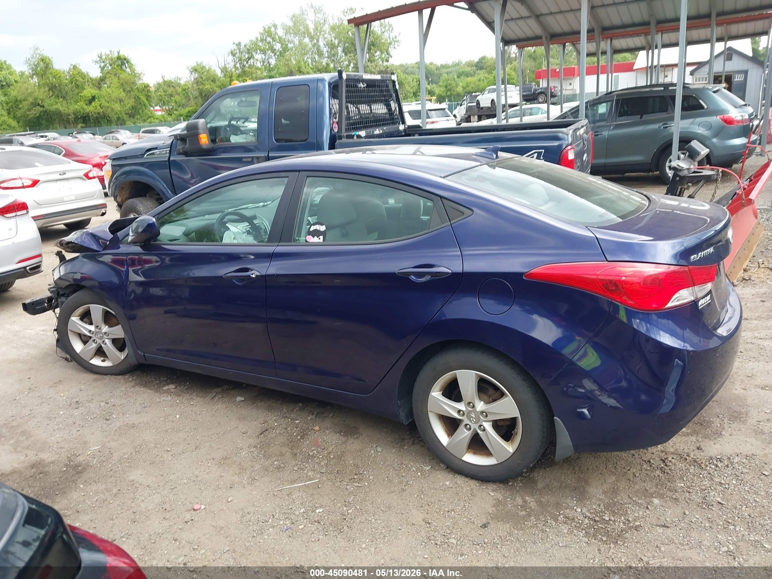 2013 Hyundai Elantra Gls Blue vin: 5NPDH4AEXDH356718