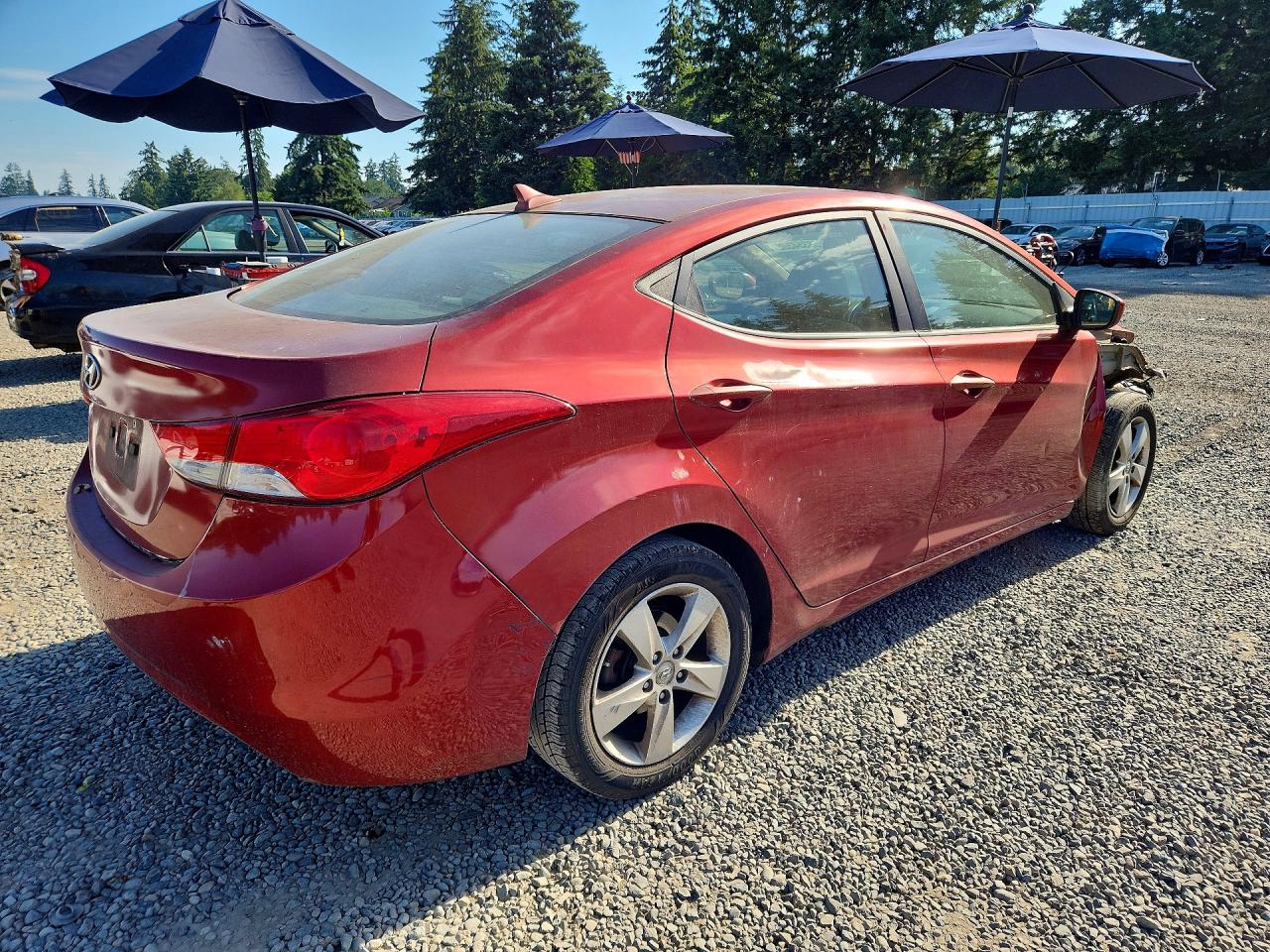 2013 Hyundai Elantra Gls Burgundy vin: 5NPDH4AEXDH365502