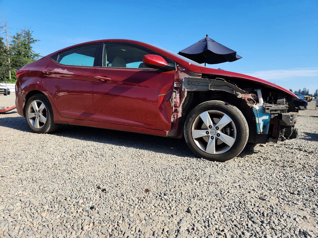 2013 Hyundai Elantra Gls Burgundy vin: 5NPDH4AEXDH365502
