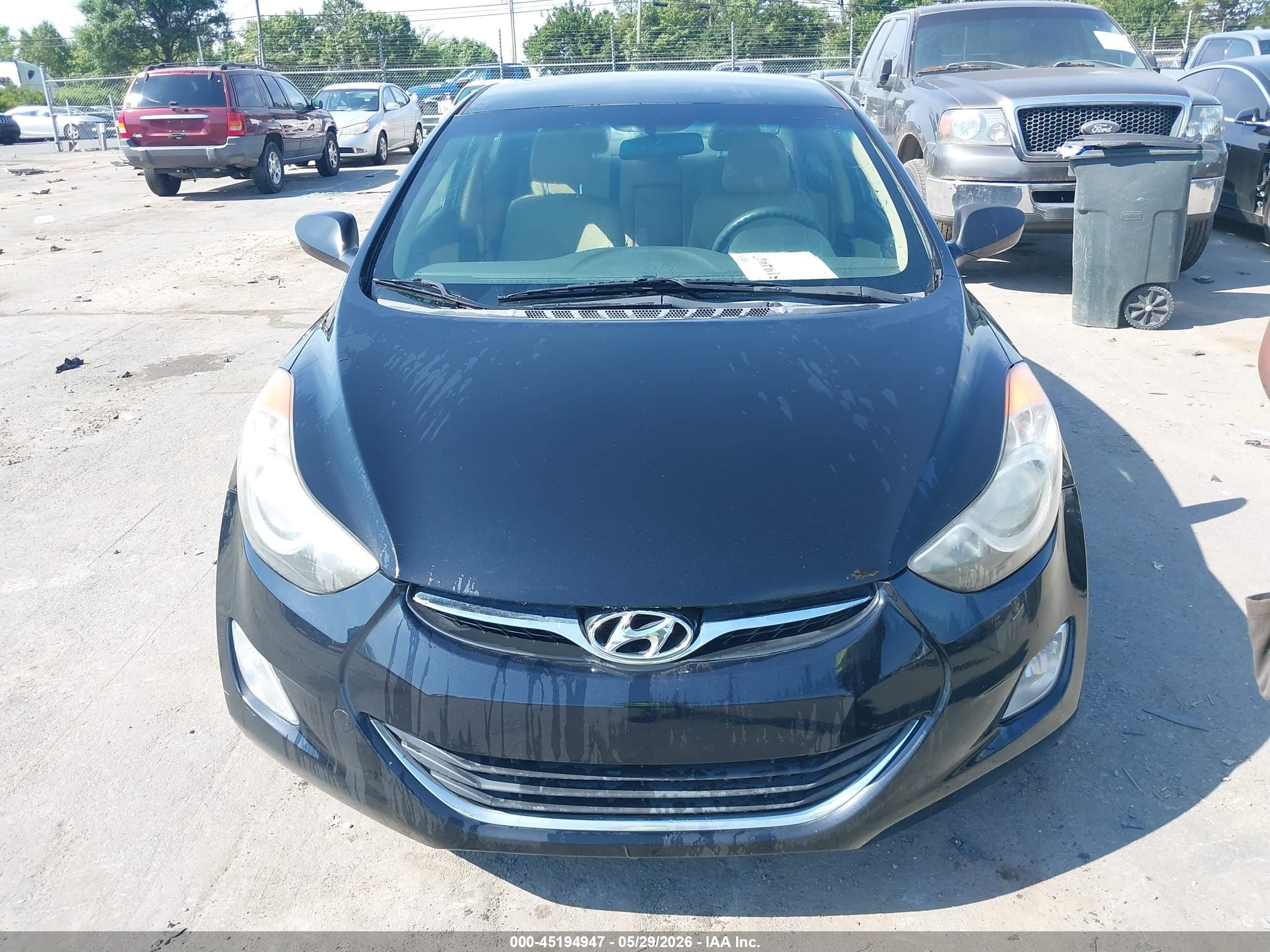 2013 Hyundai Elantra Gls Black vin: 5NPDH4AEXDH369789
