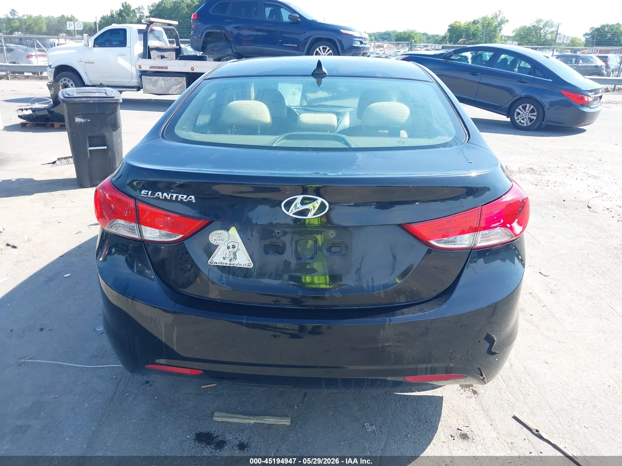 2013 Hyundai Elantra Gls Black vin: 5NPDH4AEXDH369789