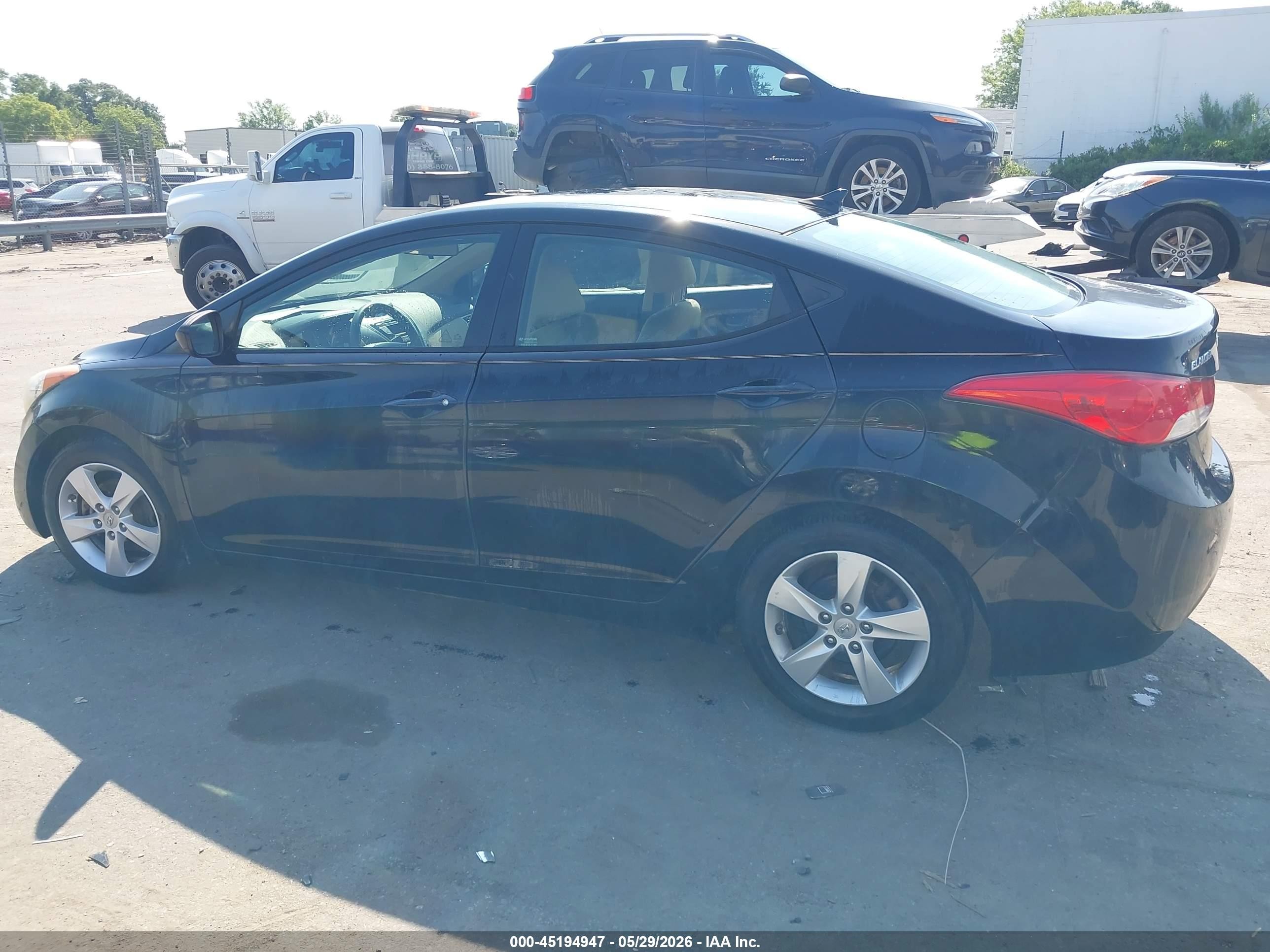 2013 Hyundai Elantra Gls Black vin: 5NPDH4AEXDH369789