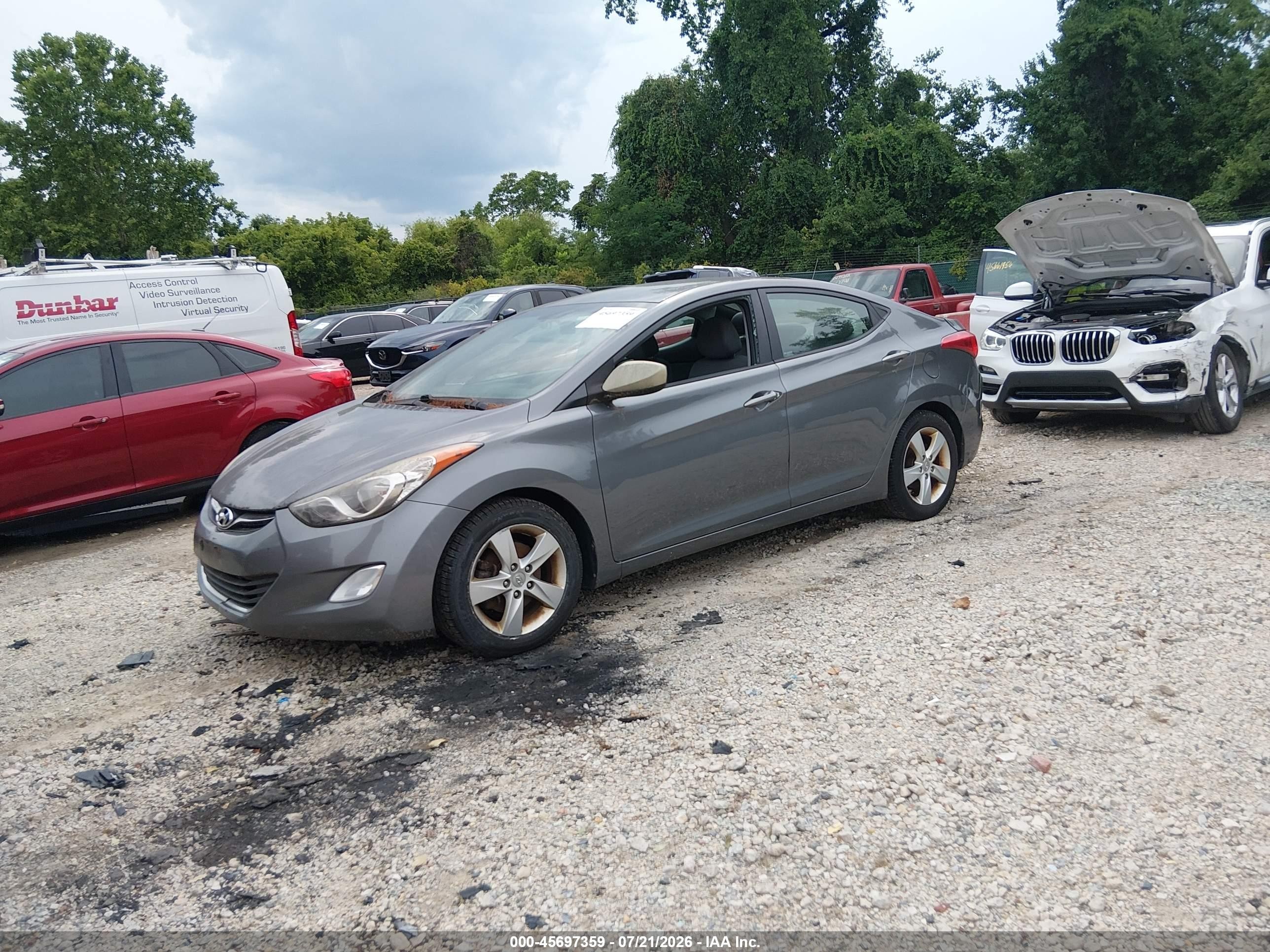 2013 Hyundai Elantra Gls Gray vin: 5NPDH4AEXDH371235