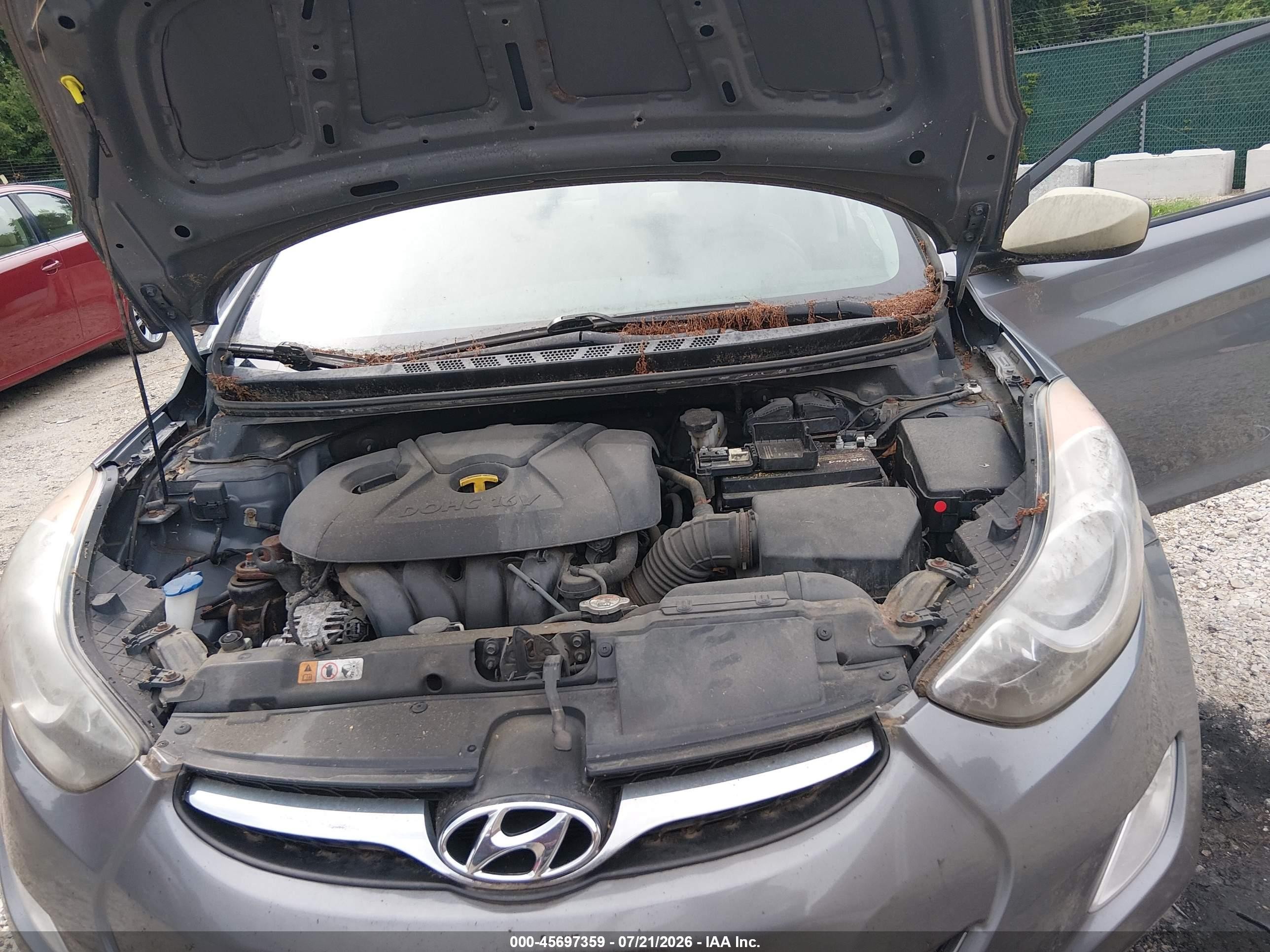 2013 Hyundai Elantra Gls Gray vin: 5NPDH4AEXDH371235