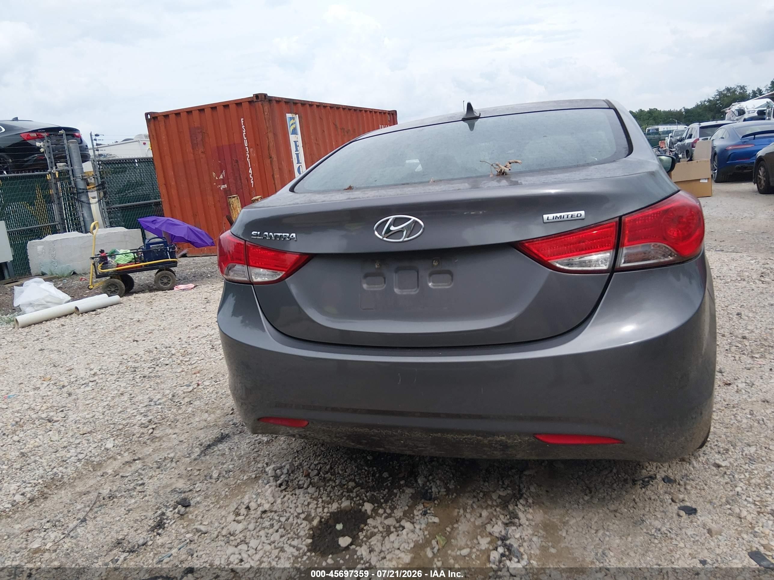 2013 Hyundai Elantra Gls Gray vin: 5NPDH4AEXDH371235