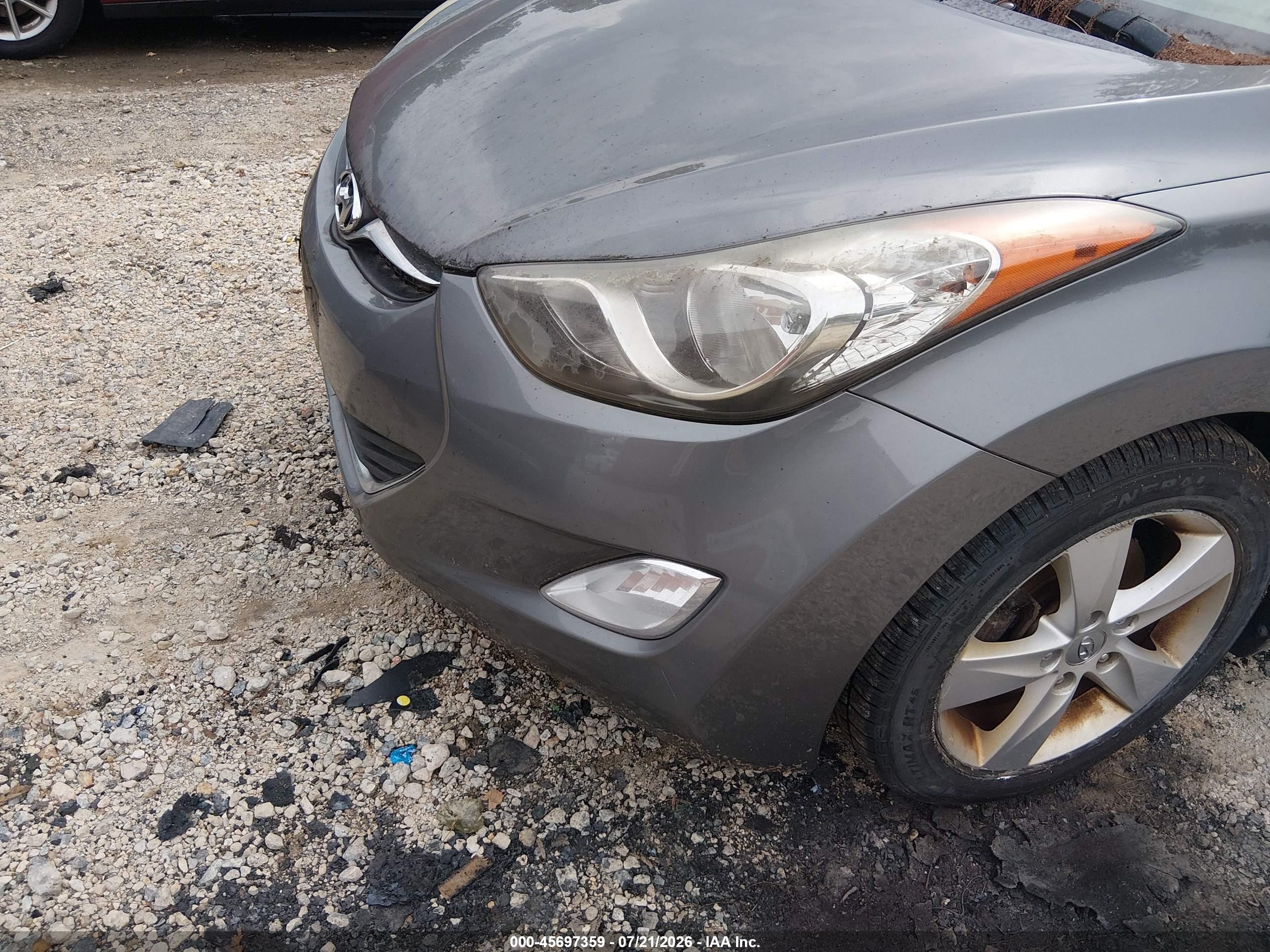 2013 Hyundai Elantra Gls Gray vin: 5NPDH4AEXDH371235
