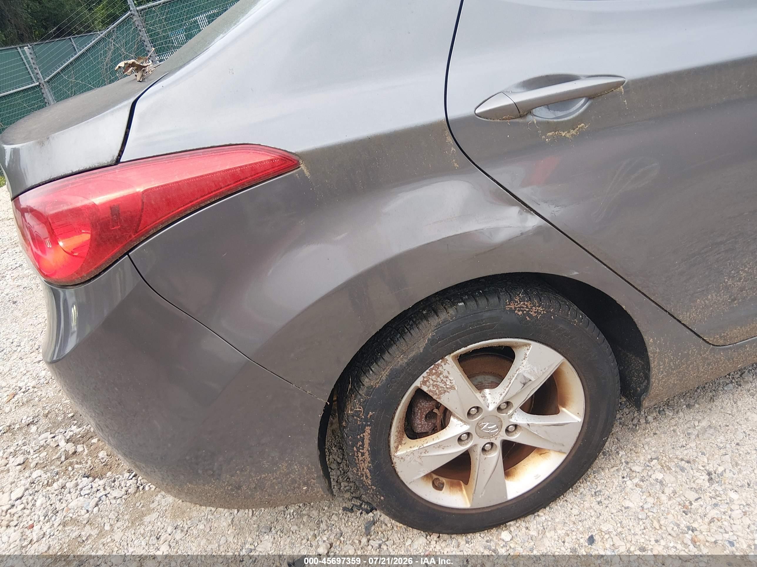 2013 Hyundai Elantra Gls Gray vin: 5NPDH4AEXDH371235