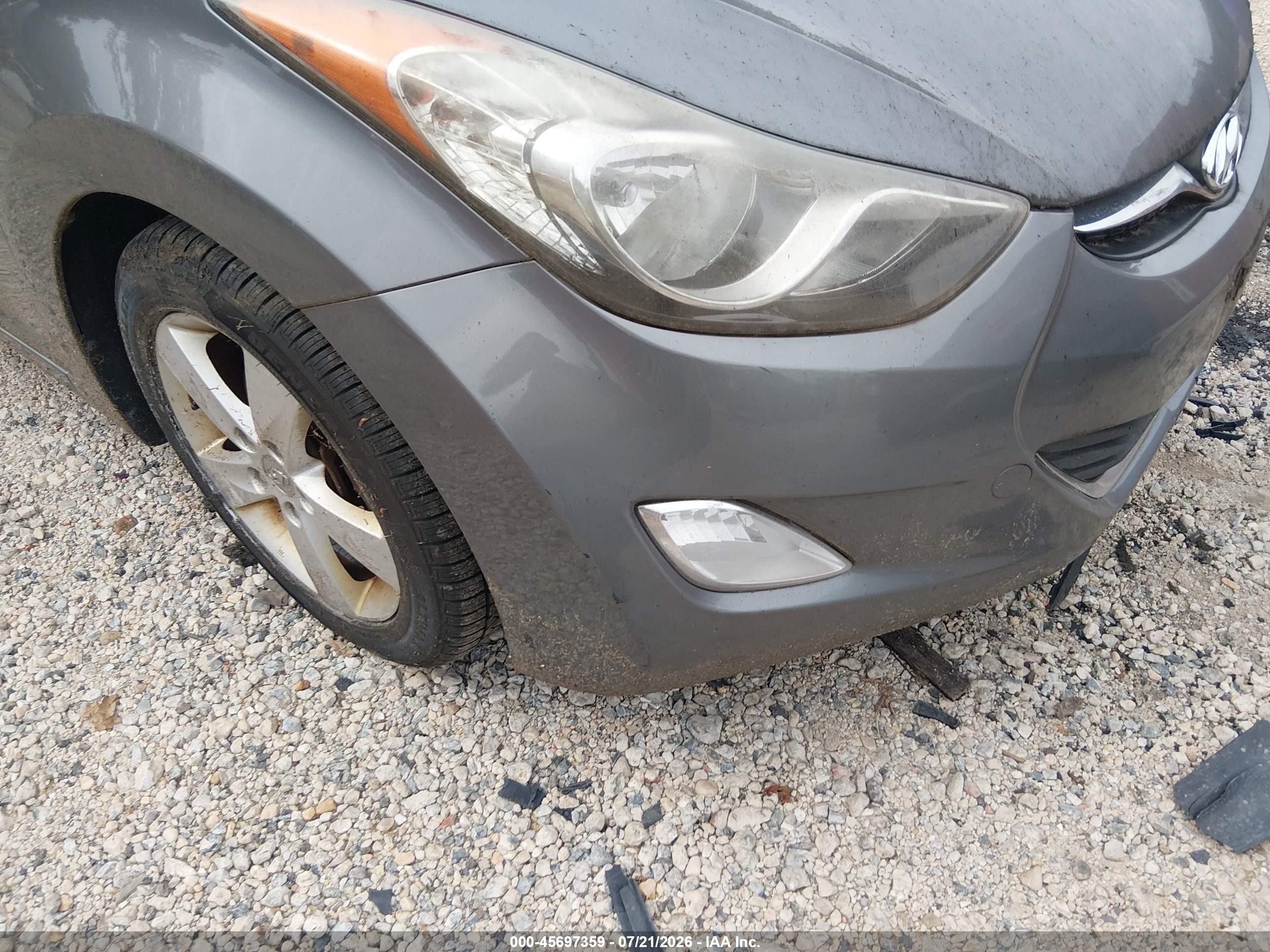 2013 Hyundai Elantra Gls Gray vin: 5NPDH4AEXDH371235