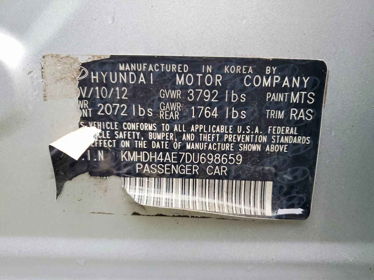 2013 Hyundai Elantra Gls Silver vin: 5NPDH4AEXDH379237