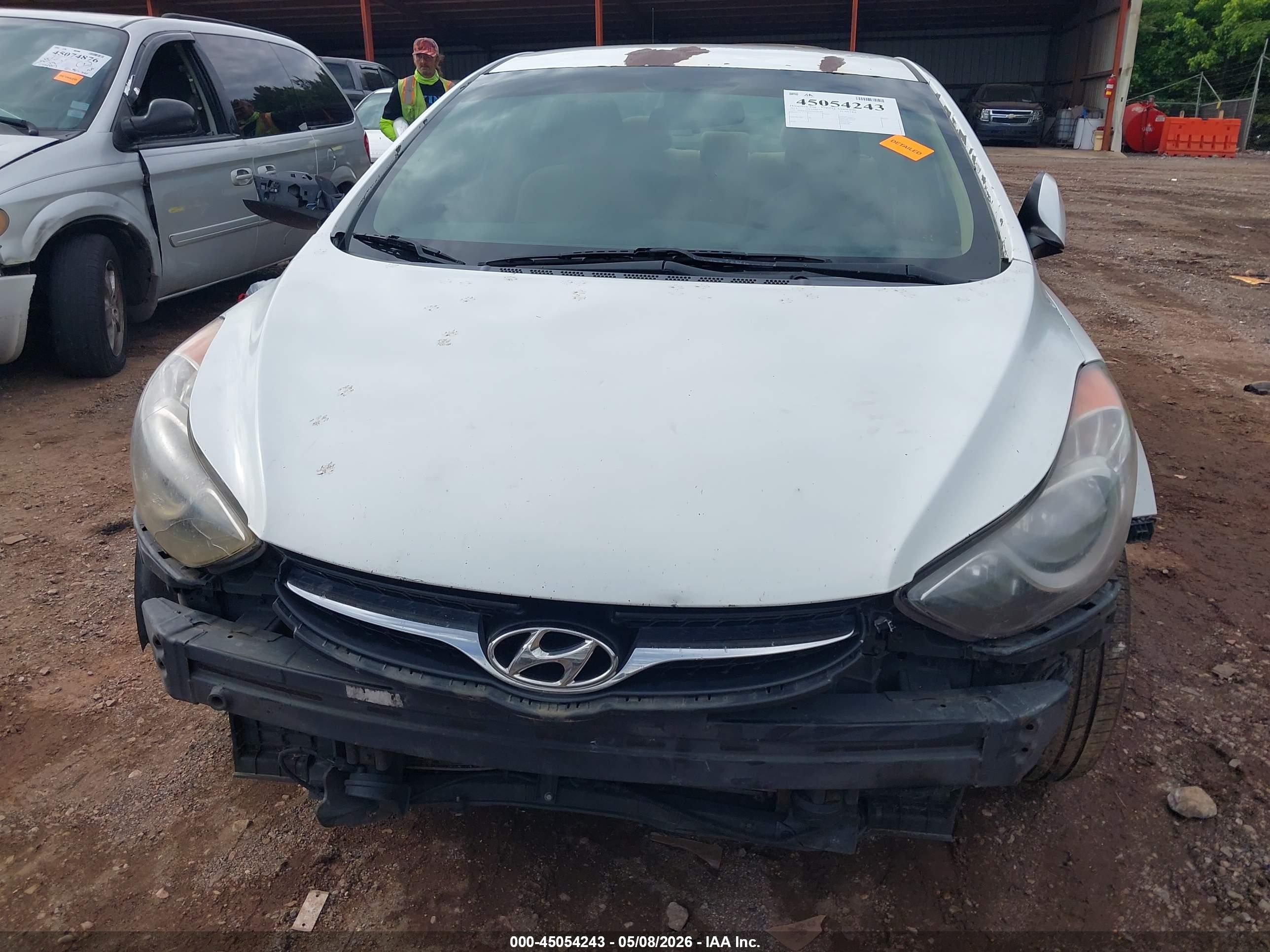 2013 Hyundai Elantra Gls White vin: 5NPDH4AEXDH383241