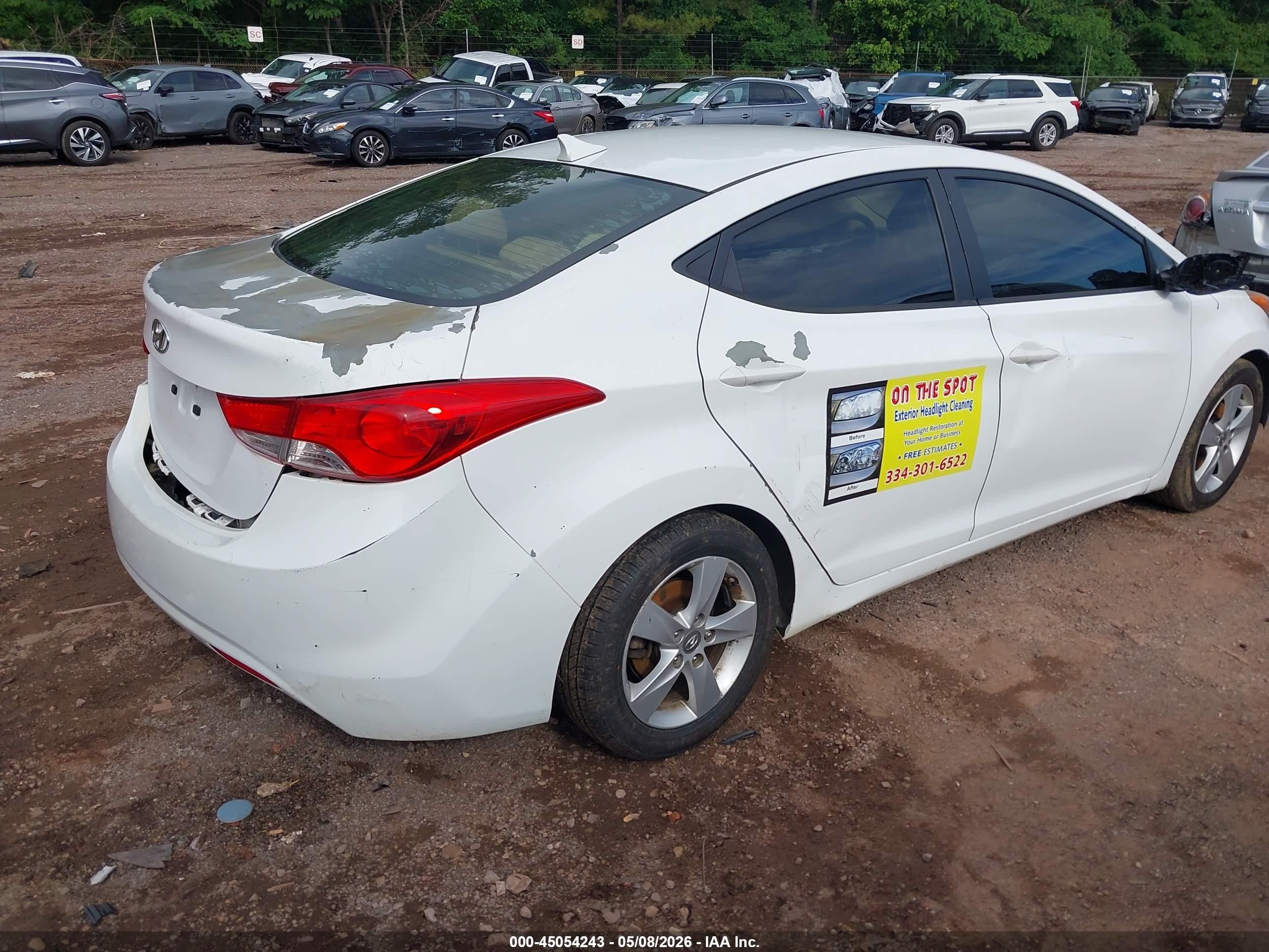 2013 Hyundai Elantra Gls White vin: 5NPDH4AEXDH383241