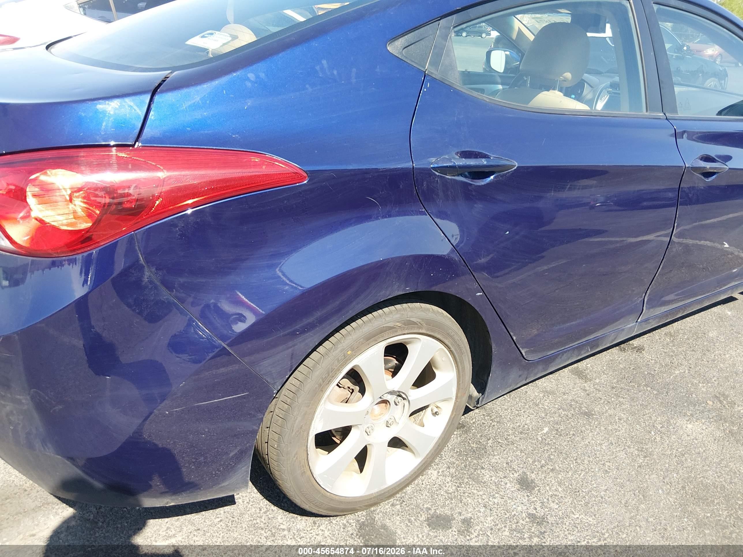2013 Hyundai Elantra Limited Синий vin: 5NPDH4AEXDH384440