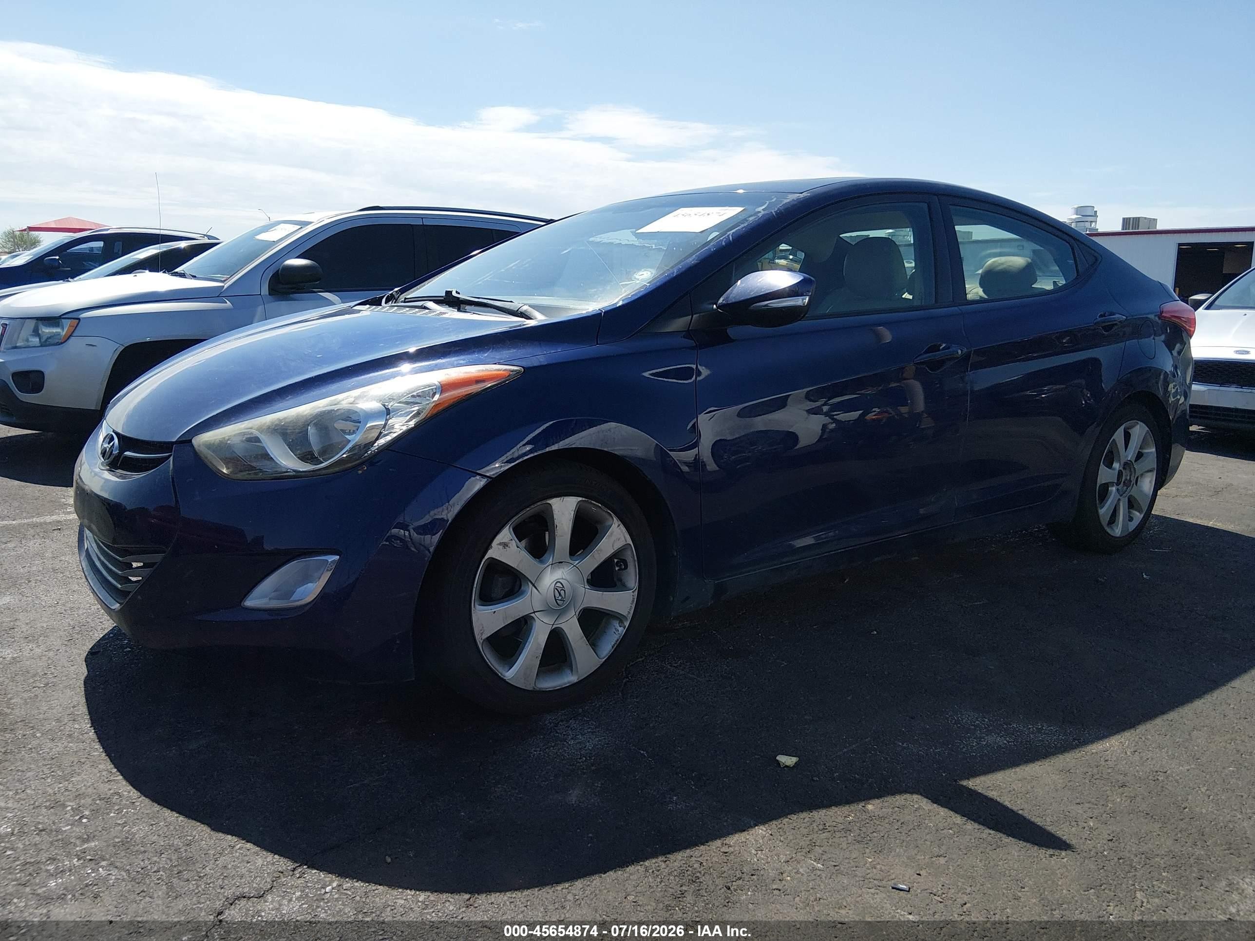 2013 Hyundai Elantra Limited Синий vin: 5NPDH4AEXDH384440
