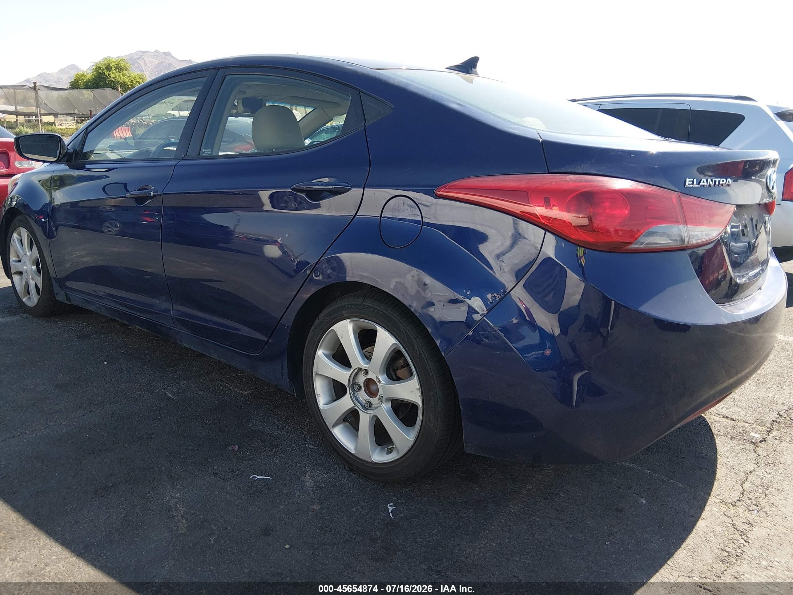 2013 Hyundai Elantra Limited Синий vin: 5NPDH4AEXDH384440