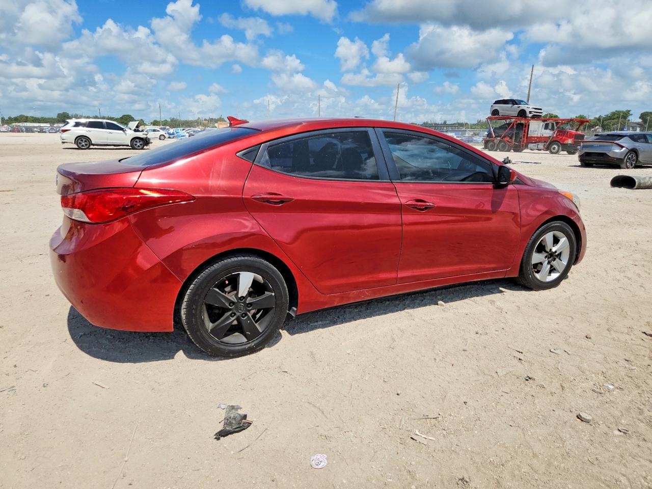 2013 Hyundai Elantra Gls Red vin: 5NPDH4AEXDH385930