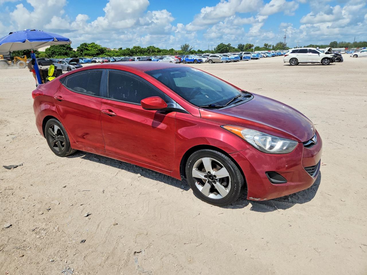 2013 Hyundai Elantra Gls Red vin: 5NPDH4AEXDH385930