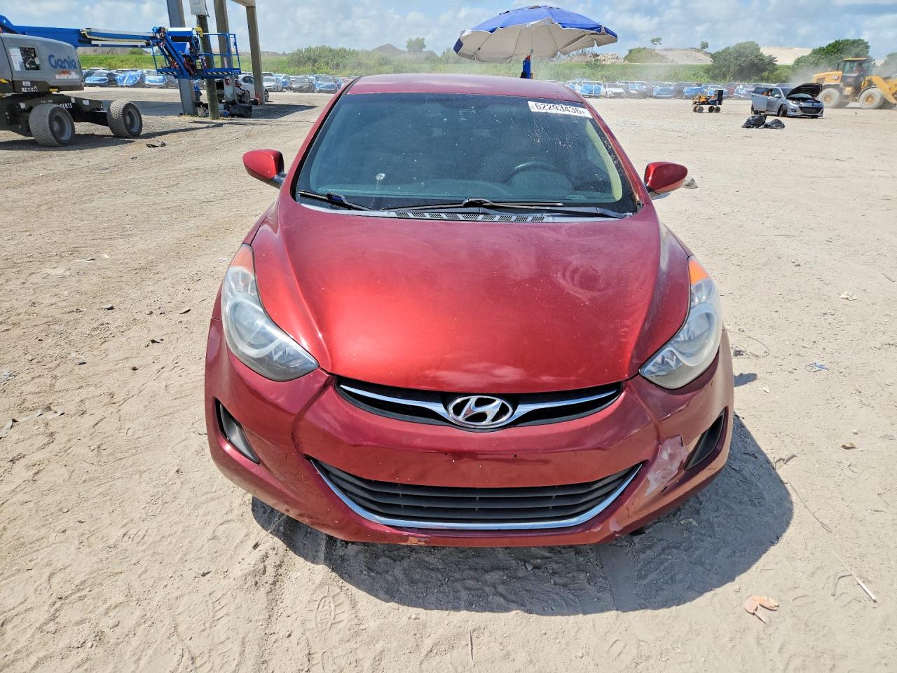 2013 Hyundai Elantra Gls Red vin: 5NPDH4AEXDH385930