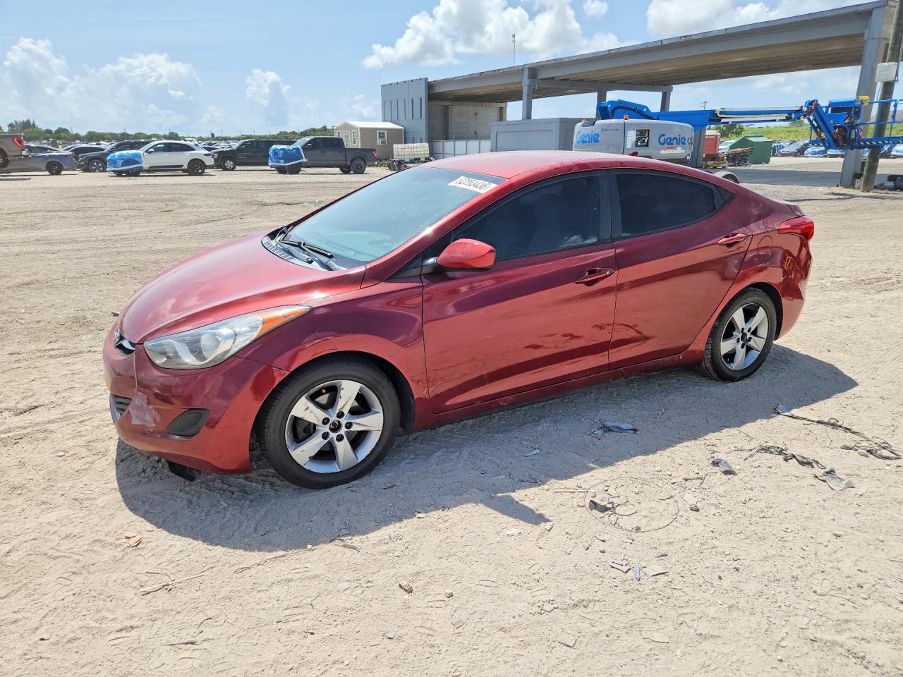 2013 Hyundai Elantra Gls Red vin: 5NPDH4AEXDH385930