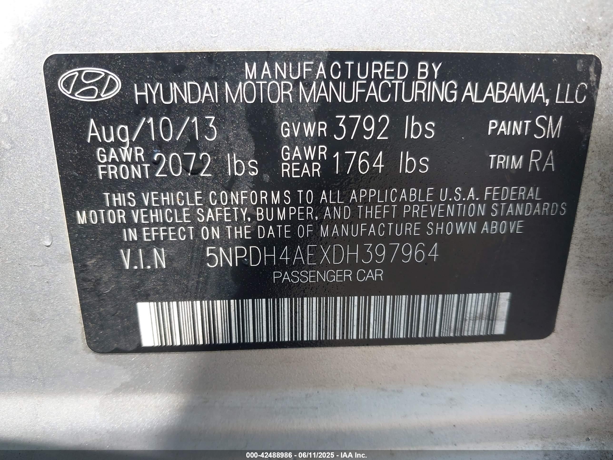 2013 Hyundai Elantra Gls Silver vin: 5NPDH4AEXDH397964