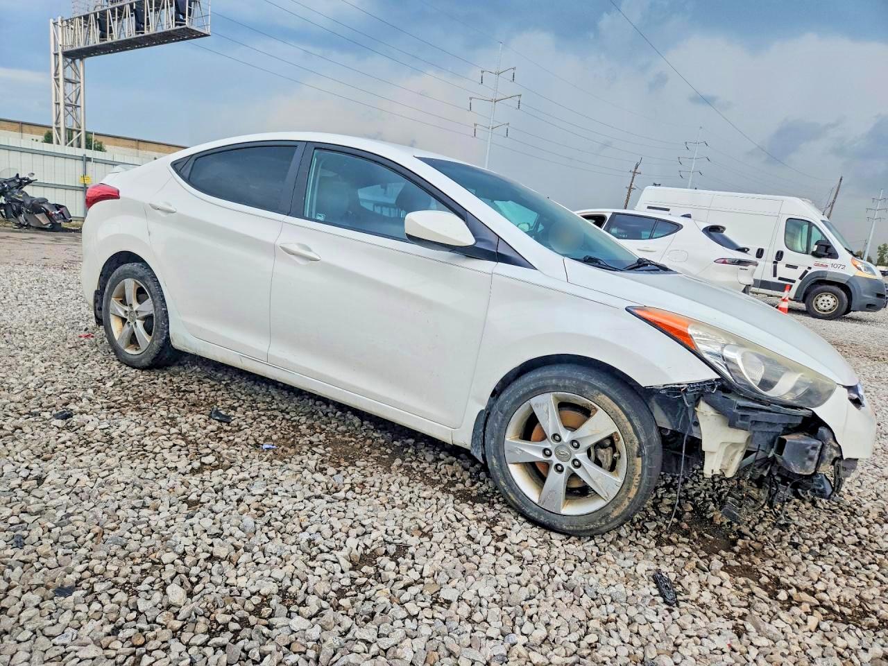 2013 Hyundai Elantra Gls White vin: 5NPDH4AEXDH400054