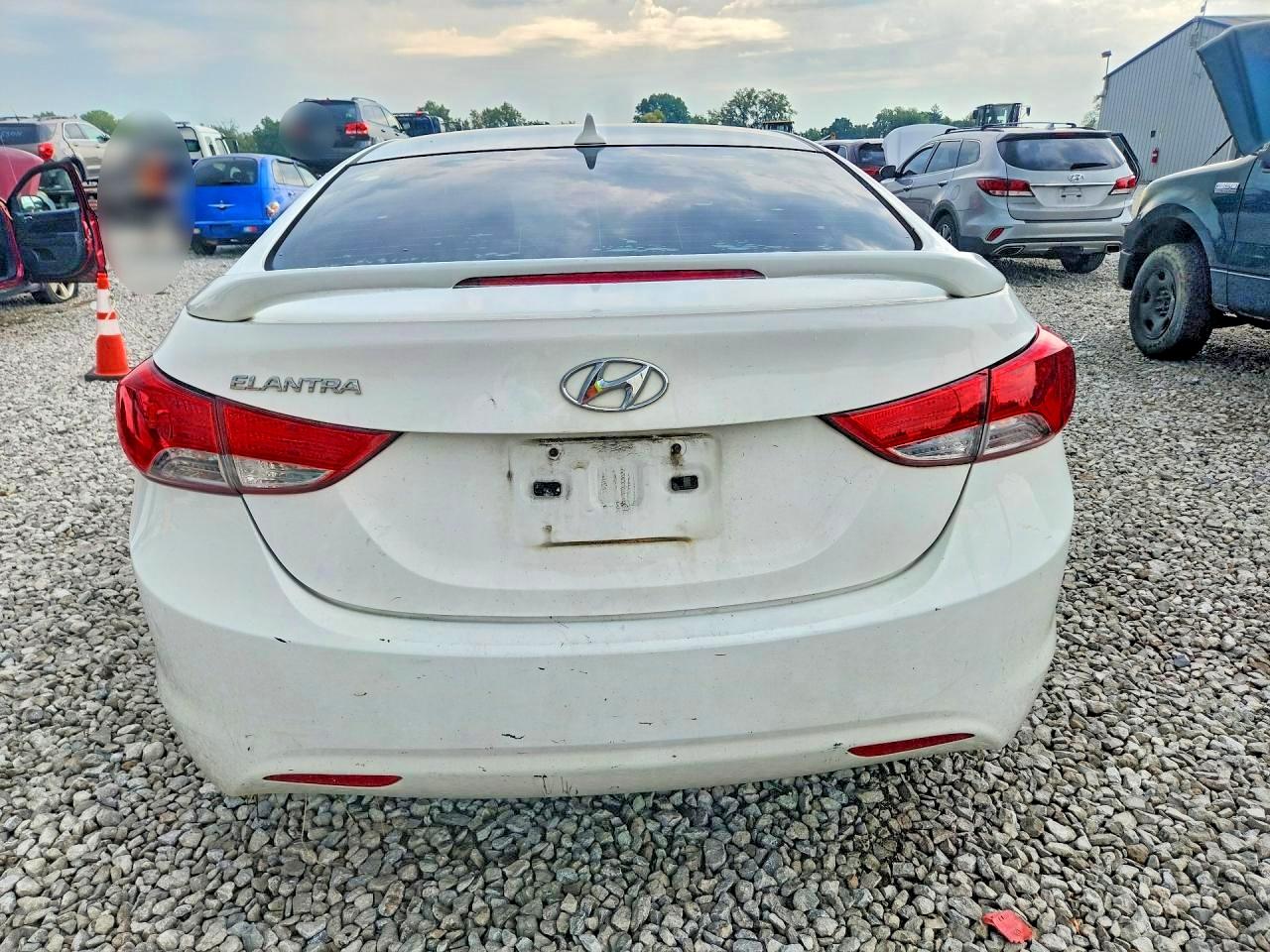 2013 Hyundai Elantra Gls White vin: 5NPDH4AEXDH400054