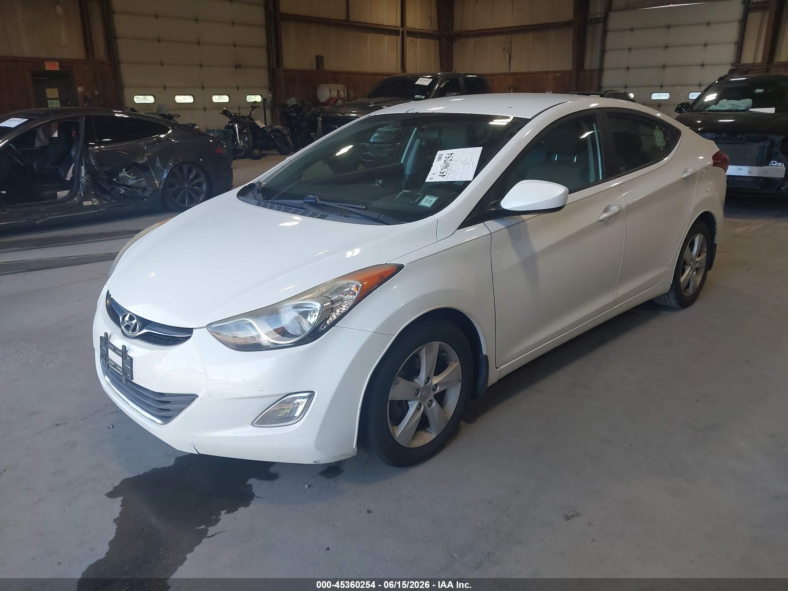2013 Hyundai Elantra Gls White vin: 5NPDH4AEXDH406470